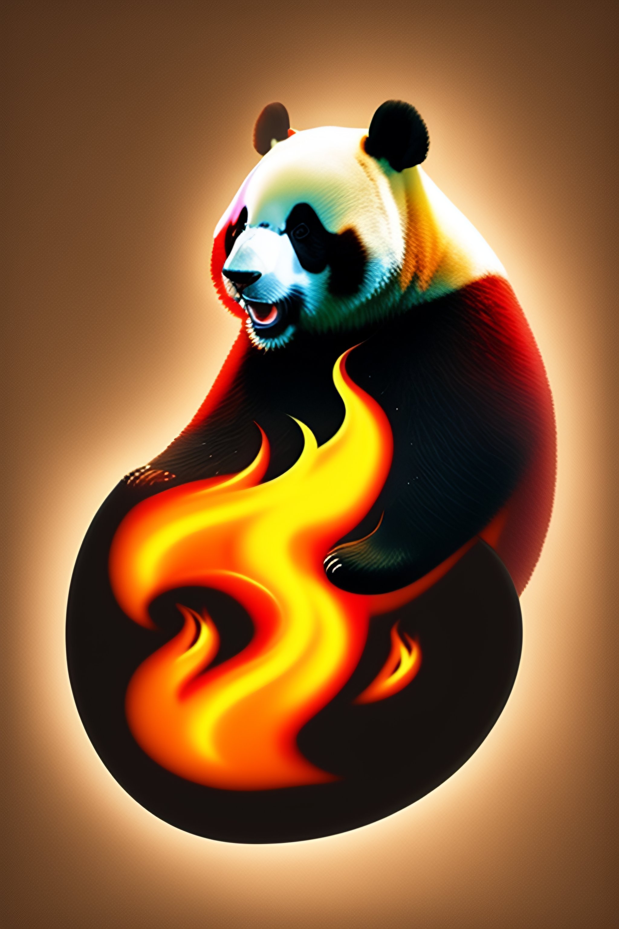 Angry panda fire cloud logo