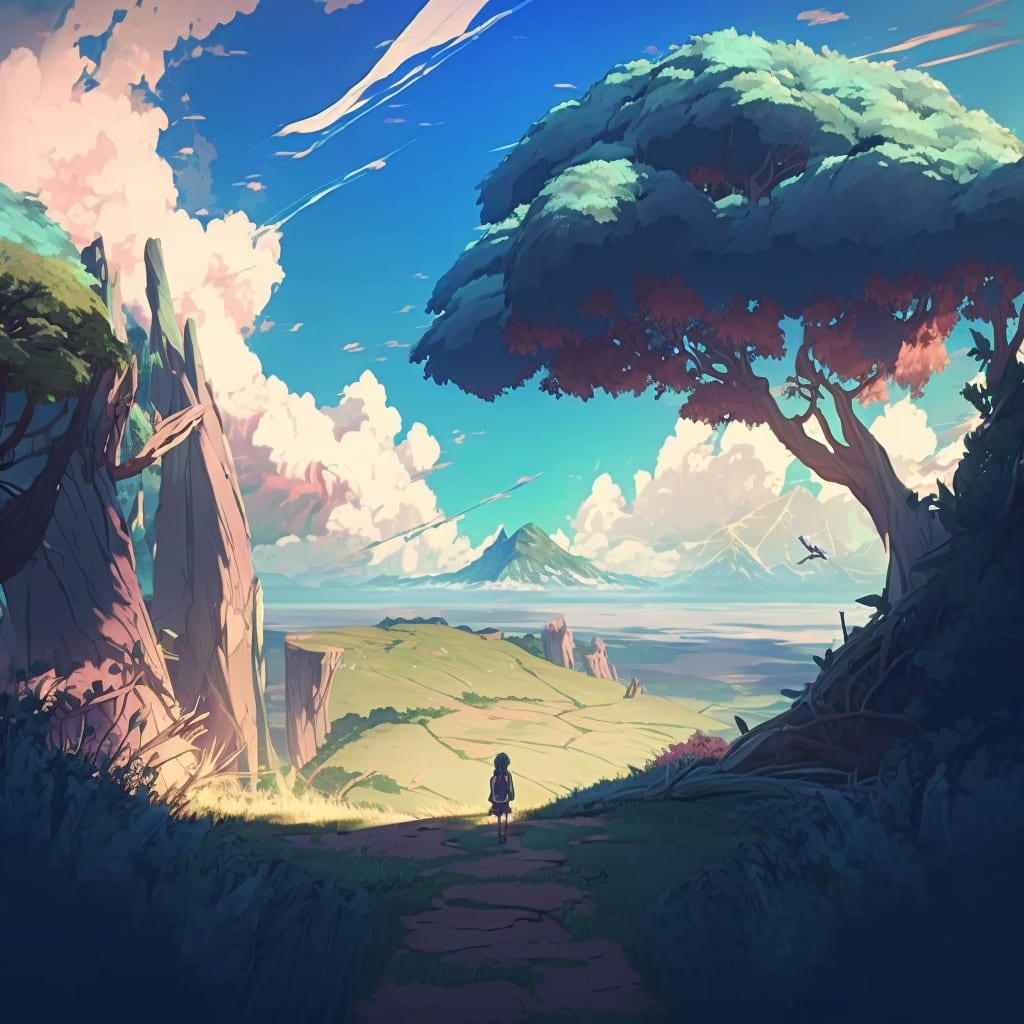 Make anime landscape background art