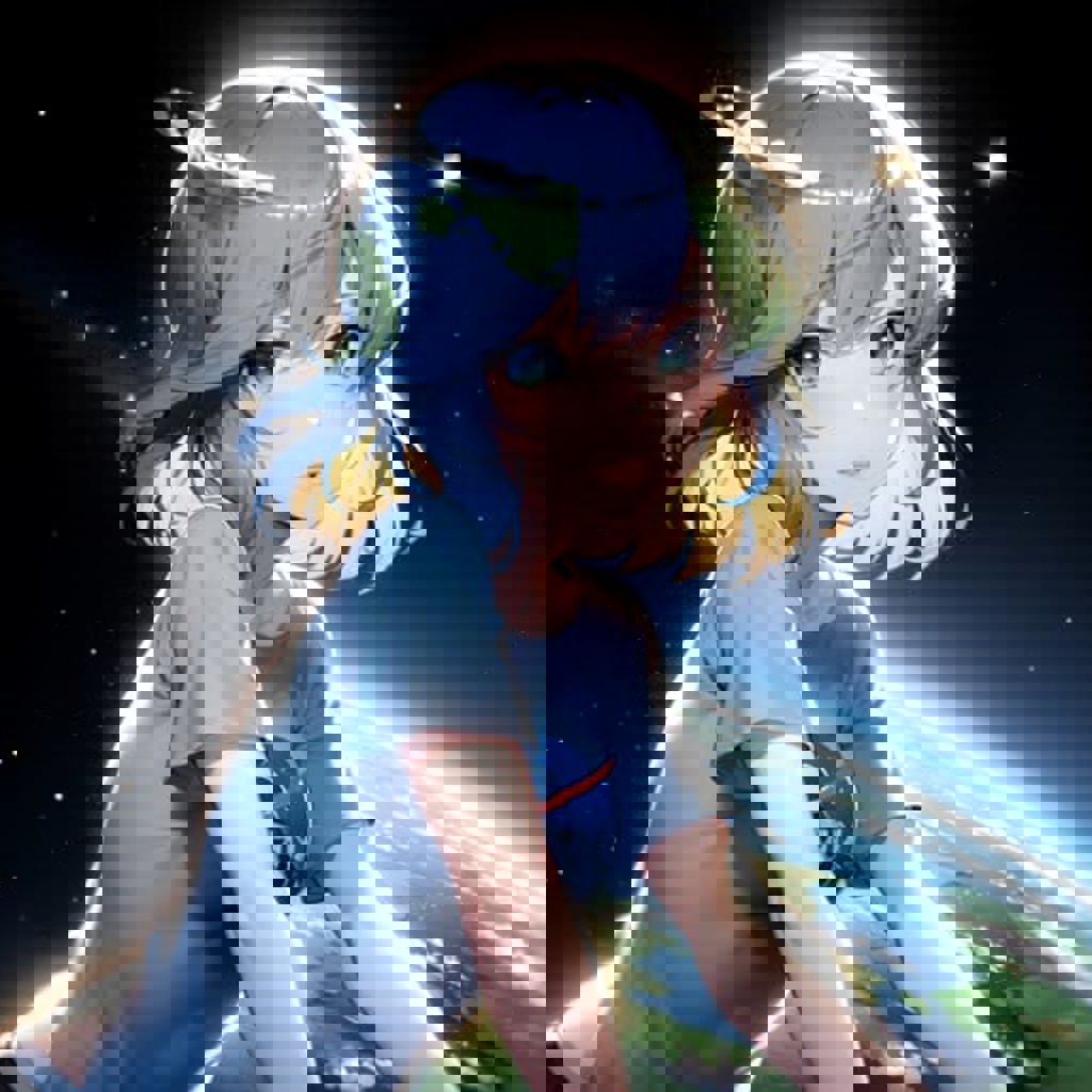 skateboard in front of a planet