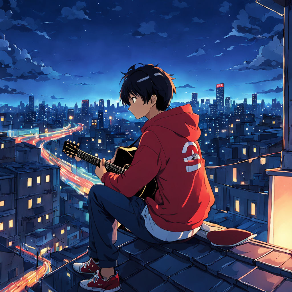 musical notes flowing through sky made