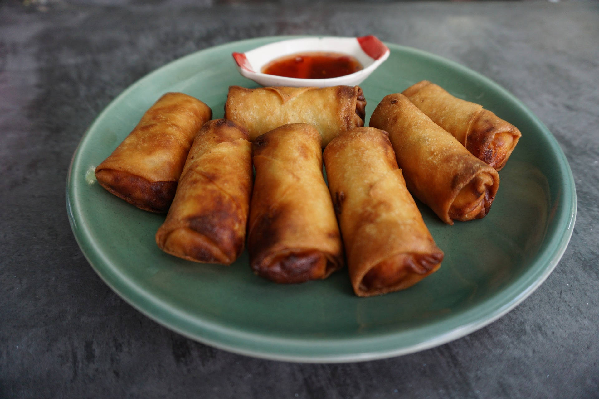 Egg Rolls on a Simple Plate Wallpaper