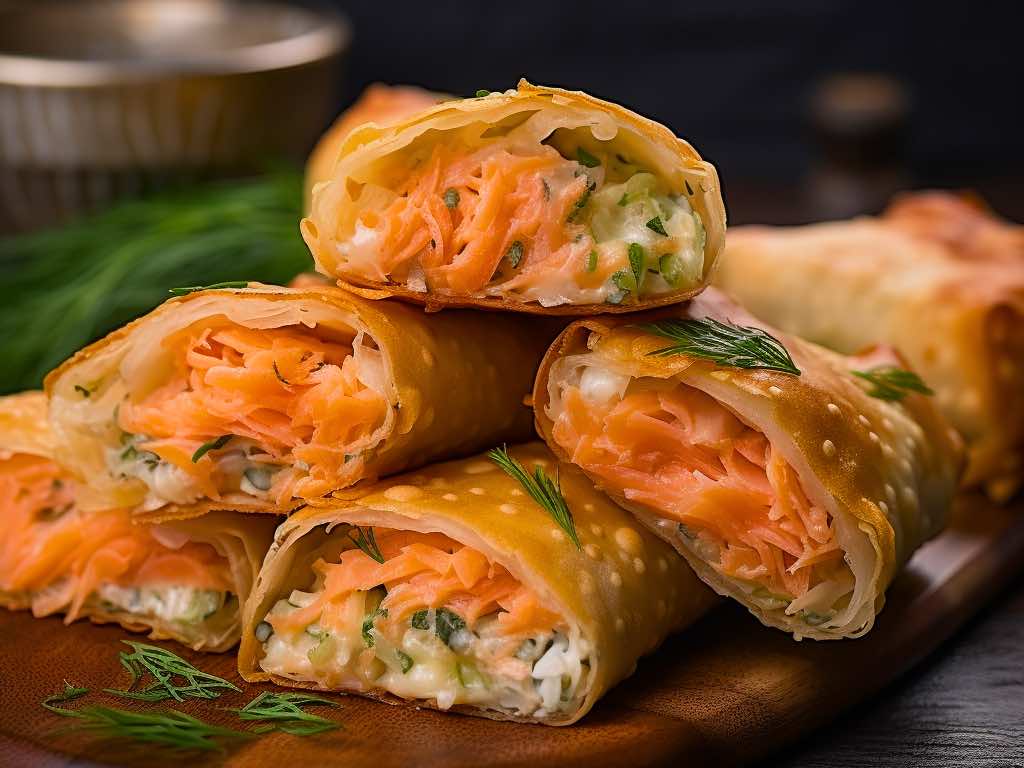 Crispy Salmon Egg Rolls Recipe