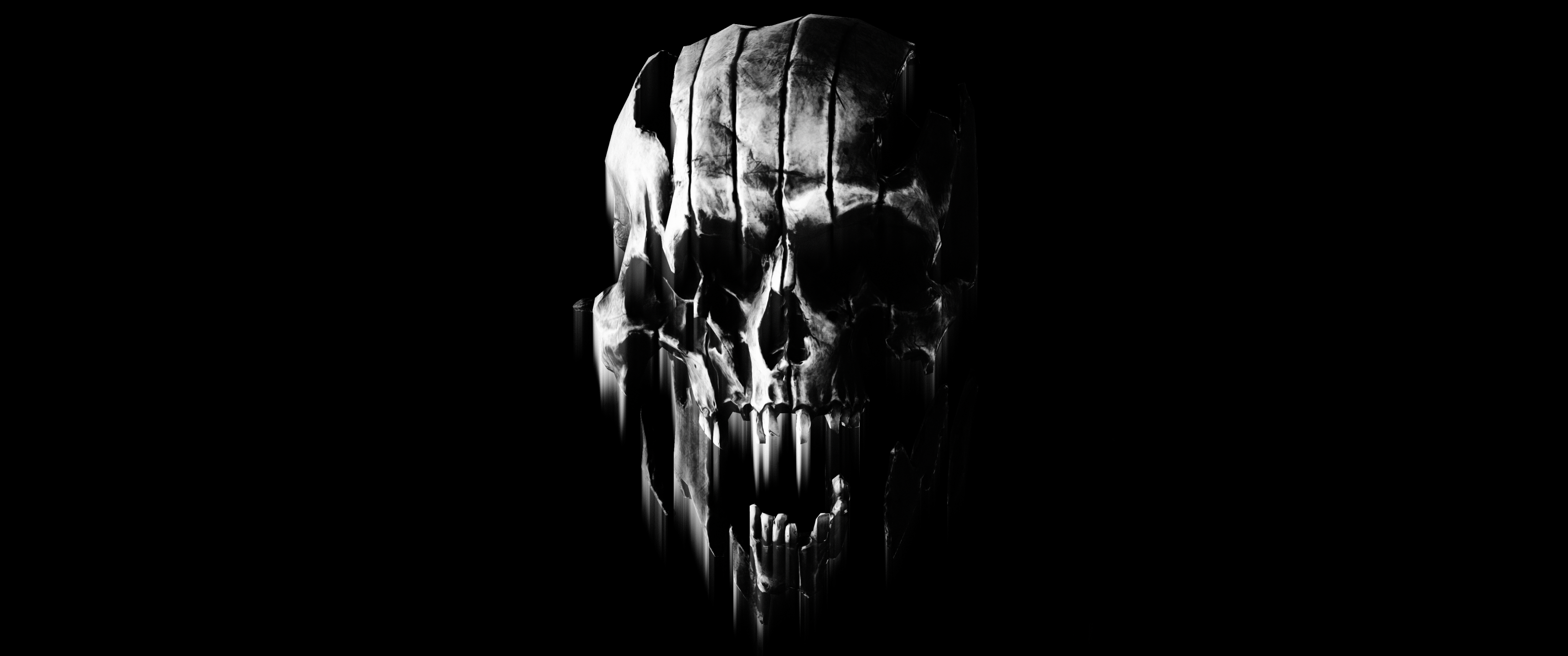 Skull Wallpaper 4K, Black, Monochrome