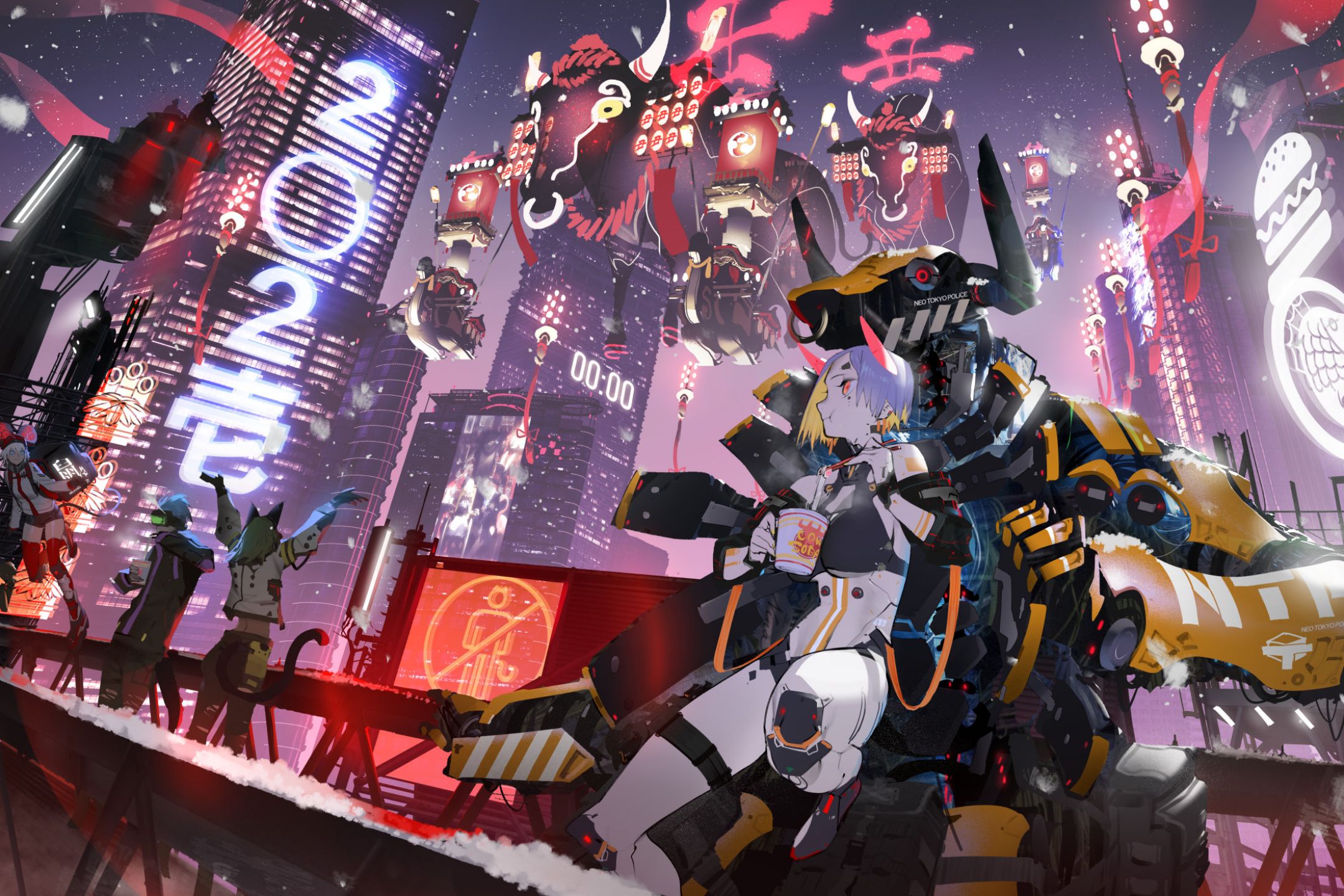 HD desktop wallpaper: Anime, City