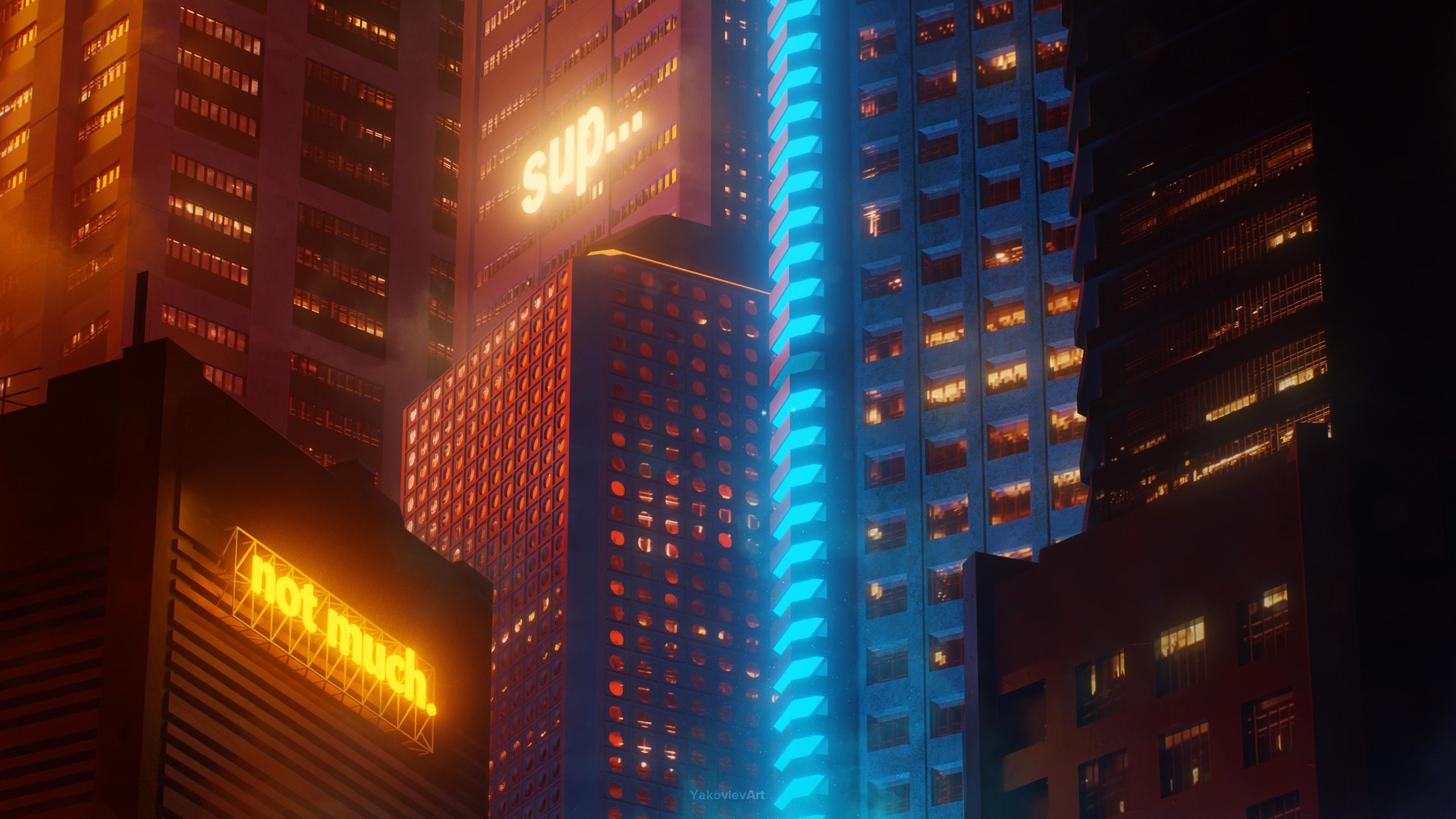 Cyberpunk City Wallpaper 4K