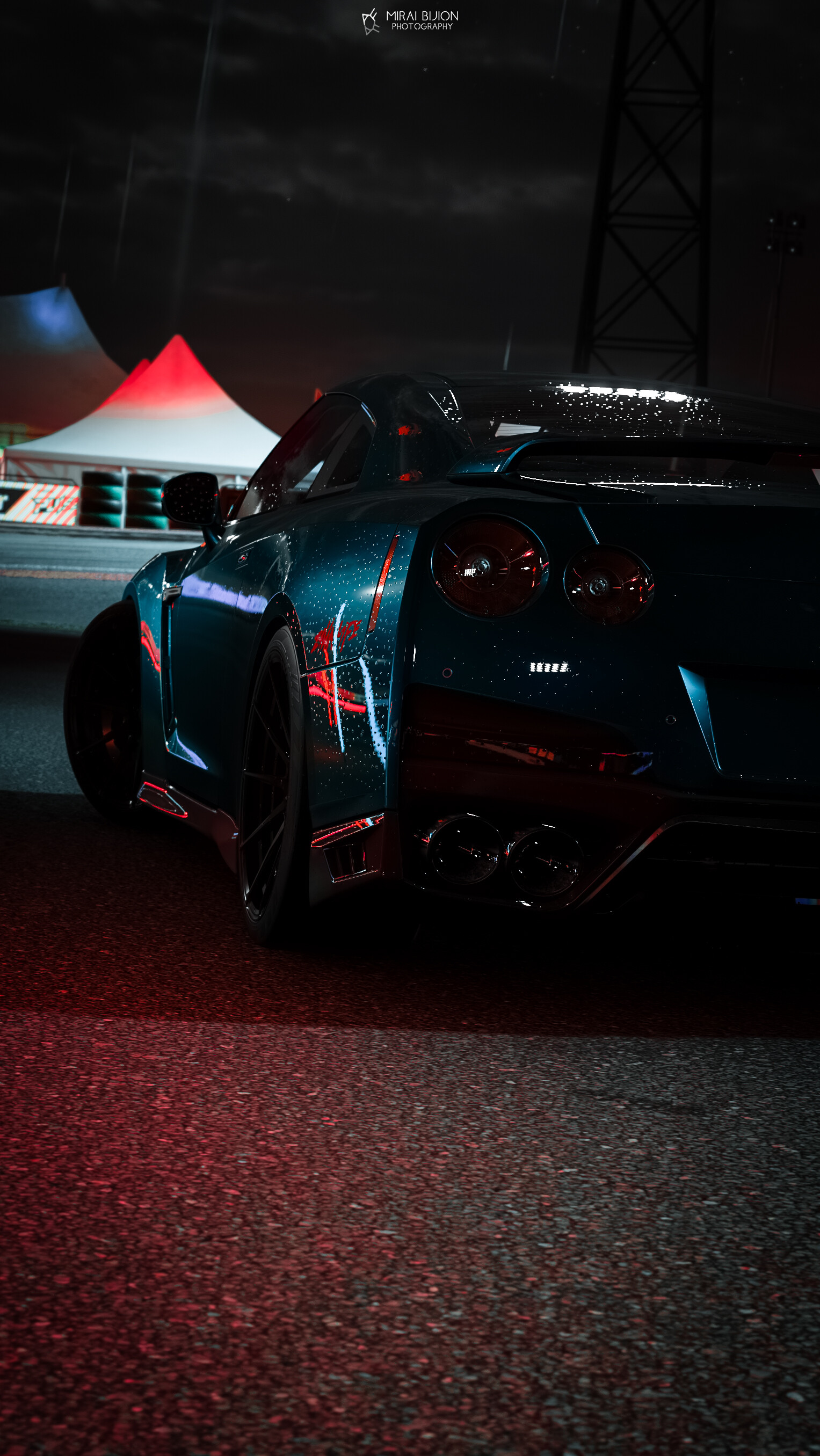 Dark Sports Car Rear View