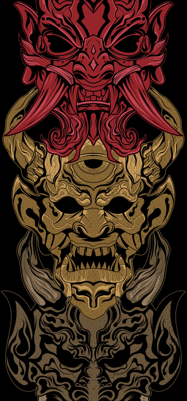 Demon Oni Mask (2160x4630), r