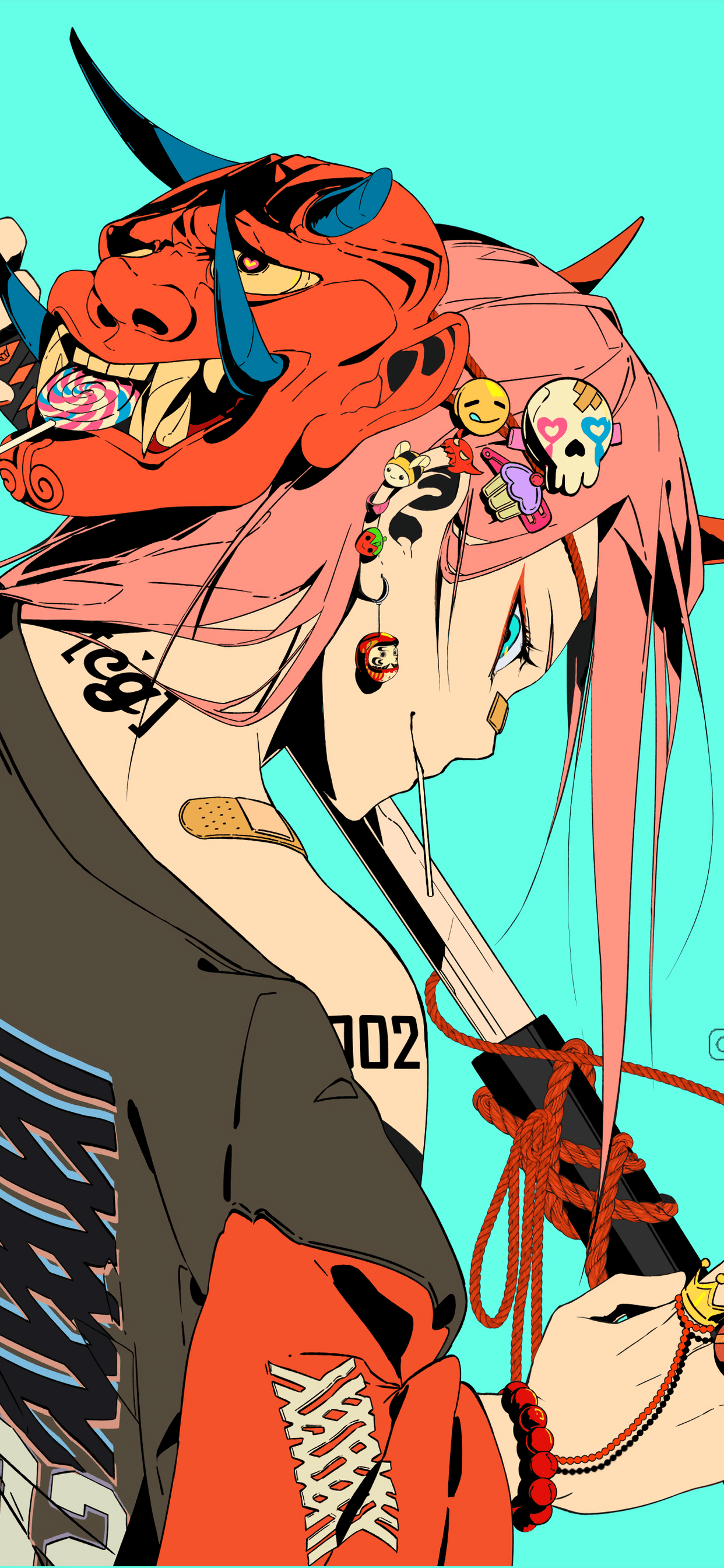 Oni Mask Phone Wallpaper