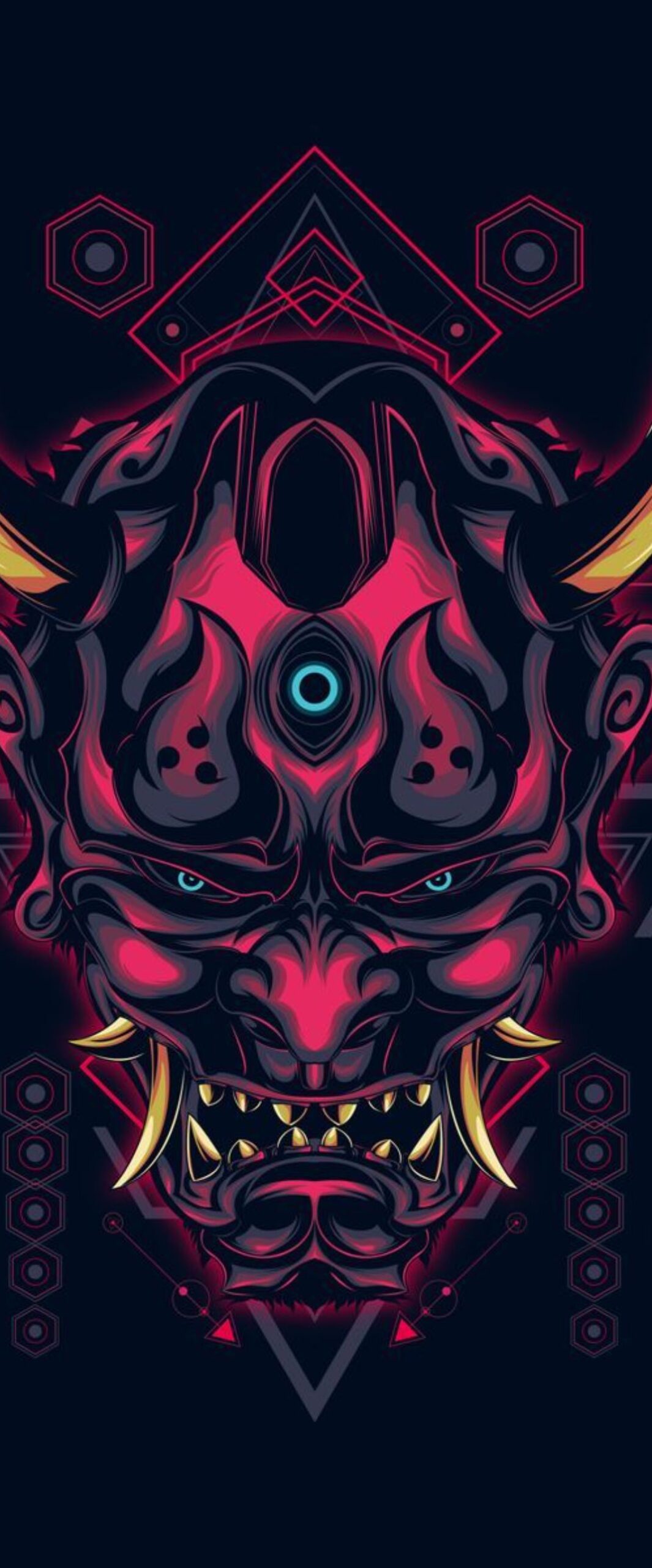 Oni Mask iPhone Wallpaper 4k