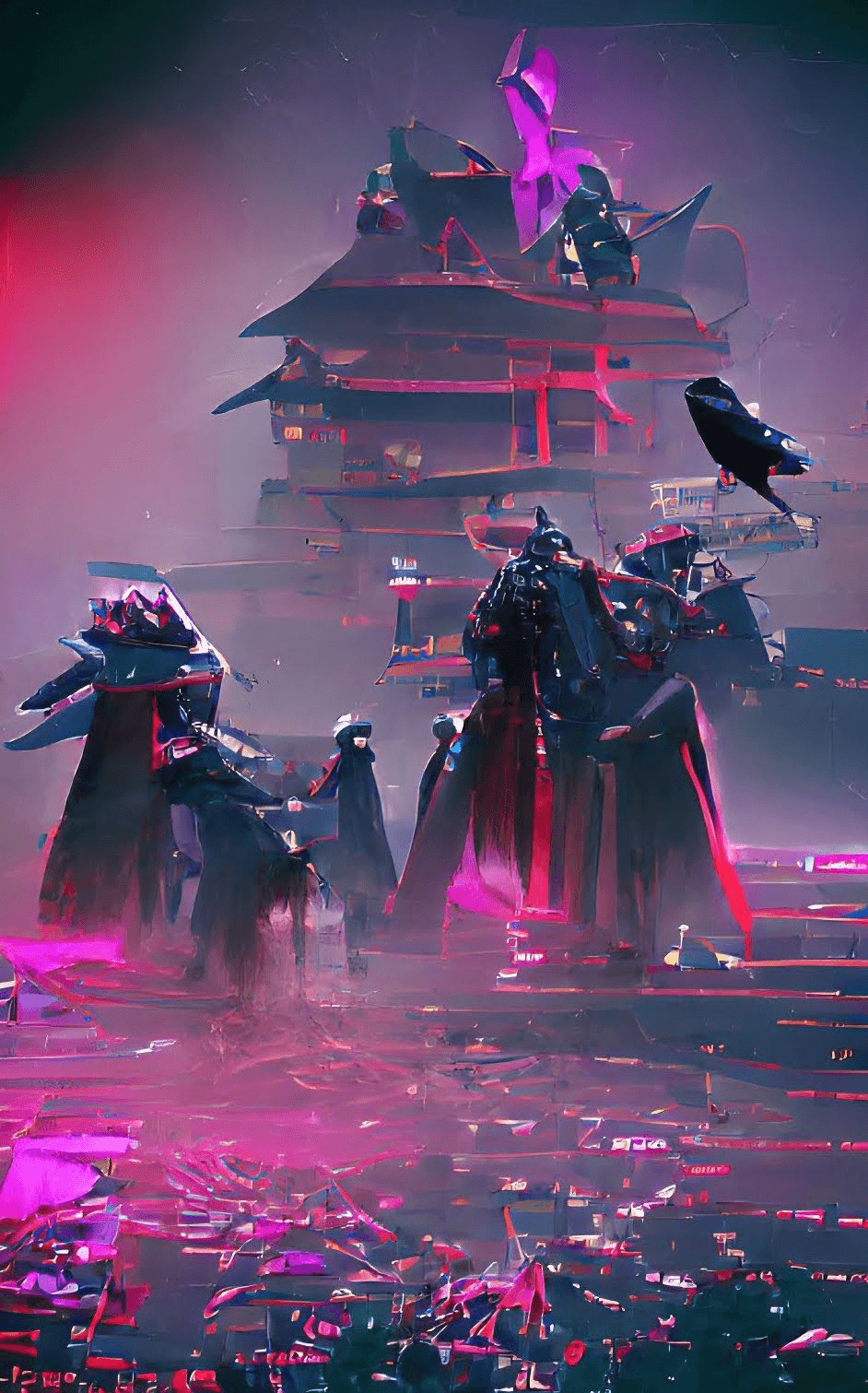 Neon Samurai at Dawn