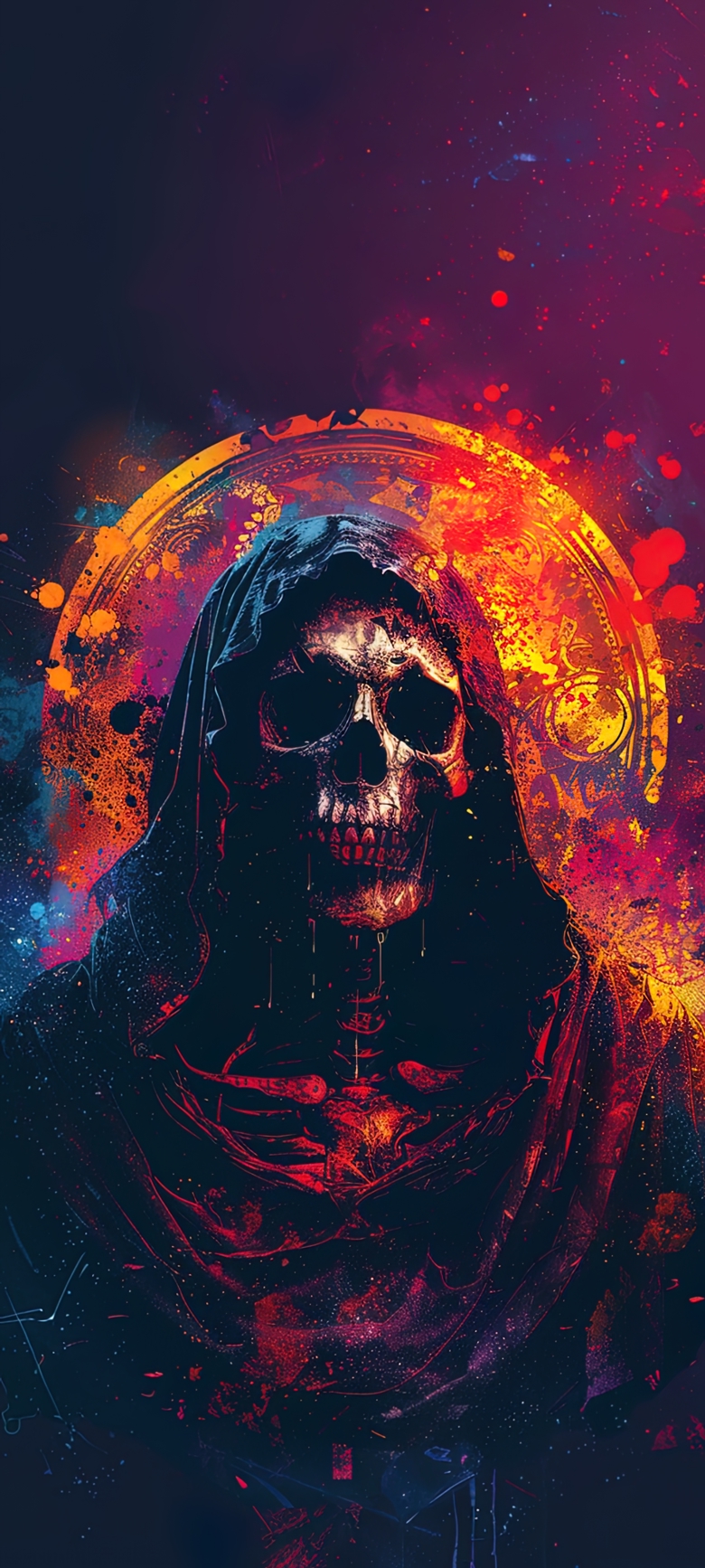 Purple Neon Reaper Wallpaper