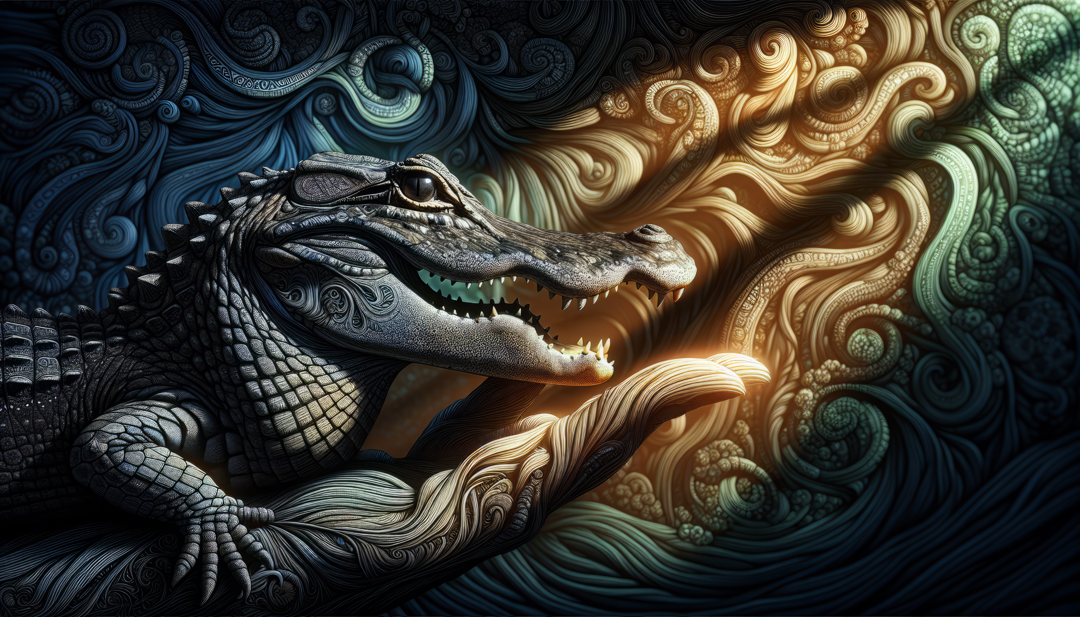 Alligator Artistic HD Wallpaper