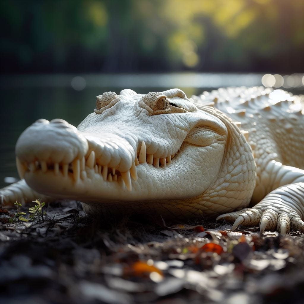 Amazing Albino Crocodile