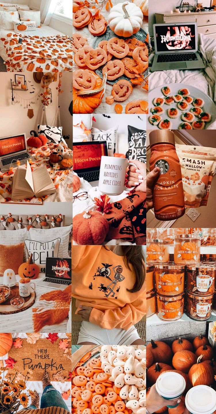 Autumn Collage Wallpaper, Pumpkin Spice