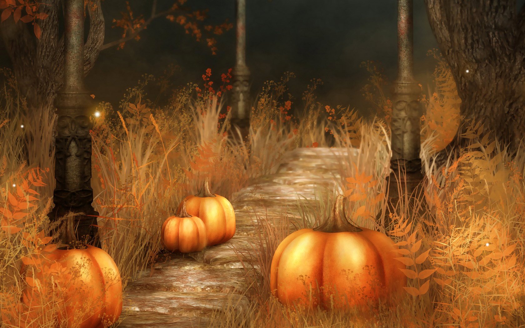 Halloween Pathway HD Wallpaper