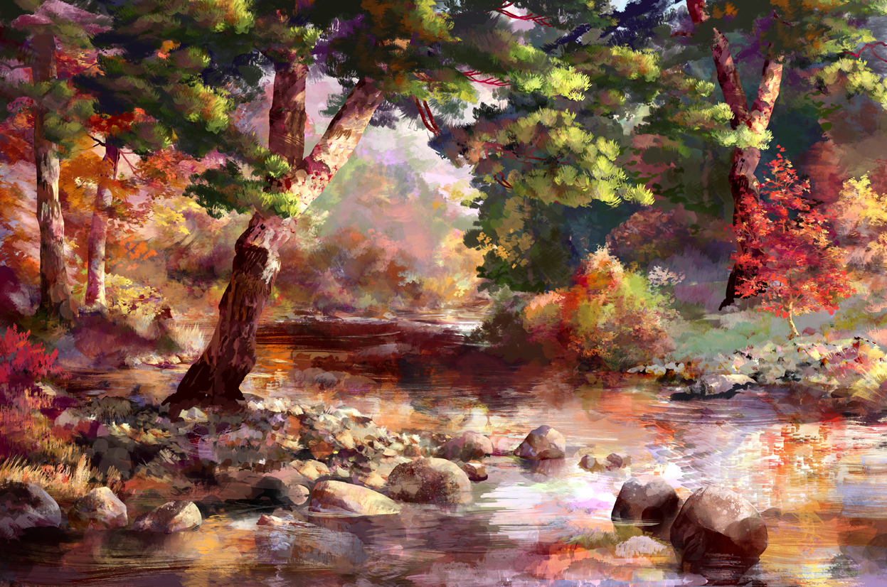 Autumn Forest No Humans Rwby Sae Midori