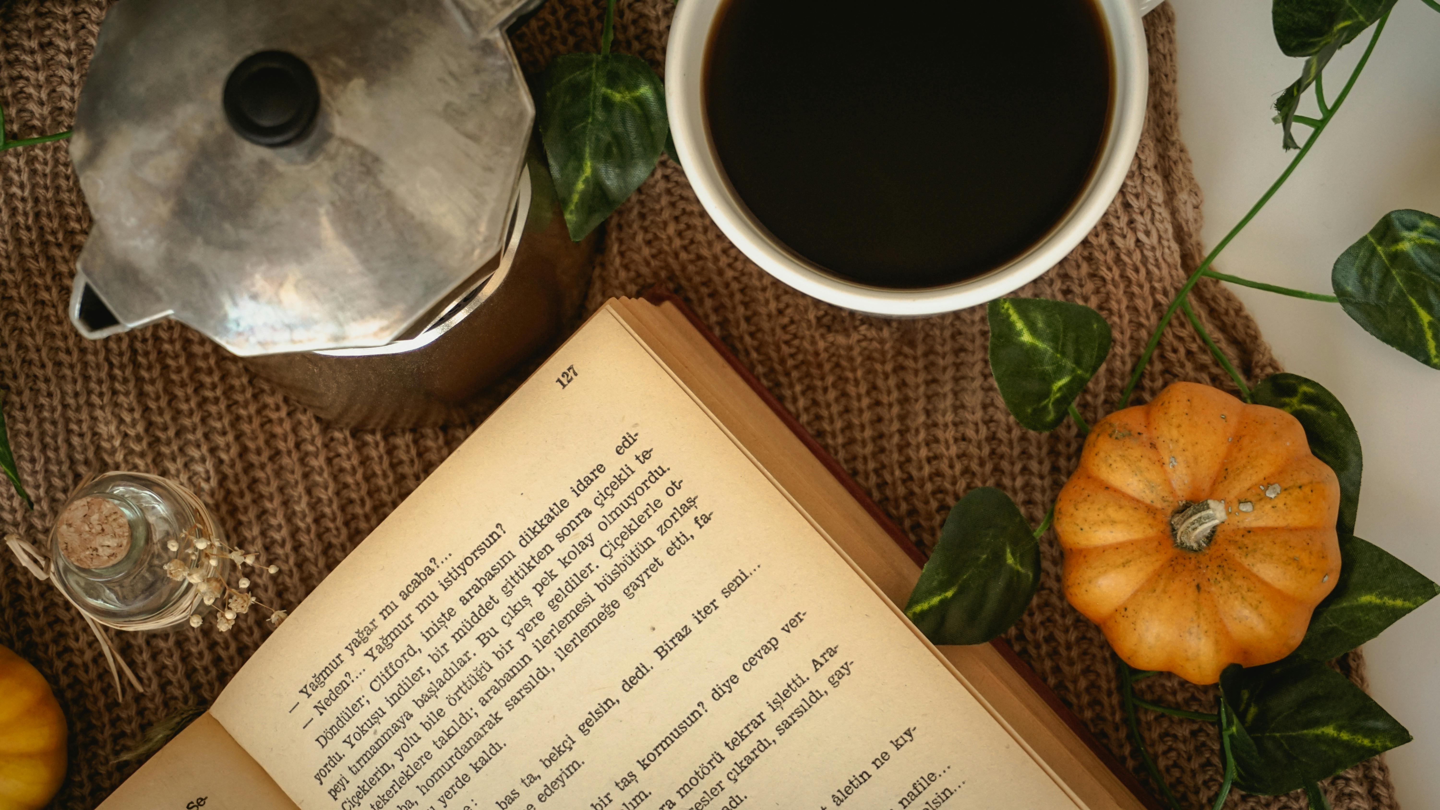 Autumn Still Life with a Book, Coffee