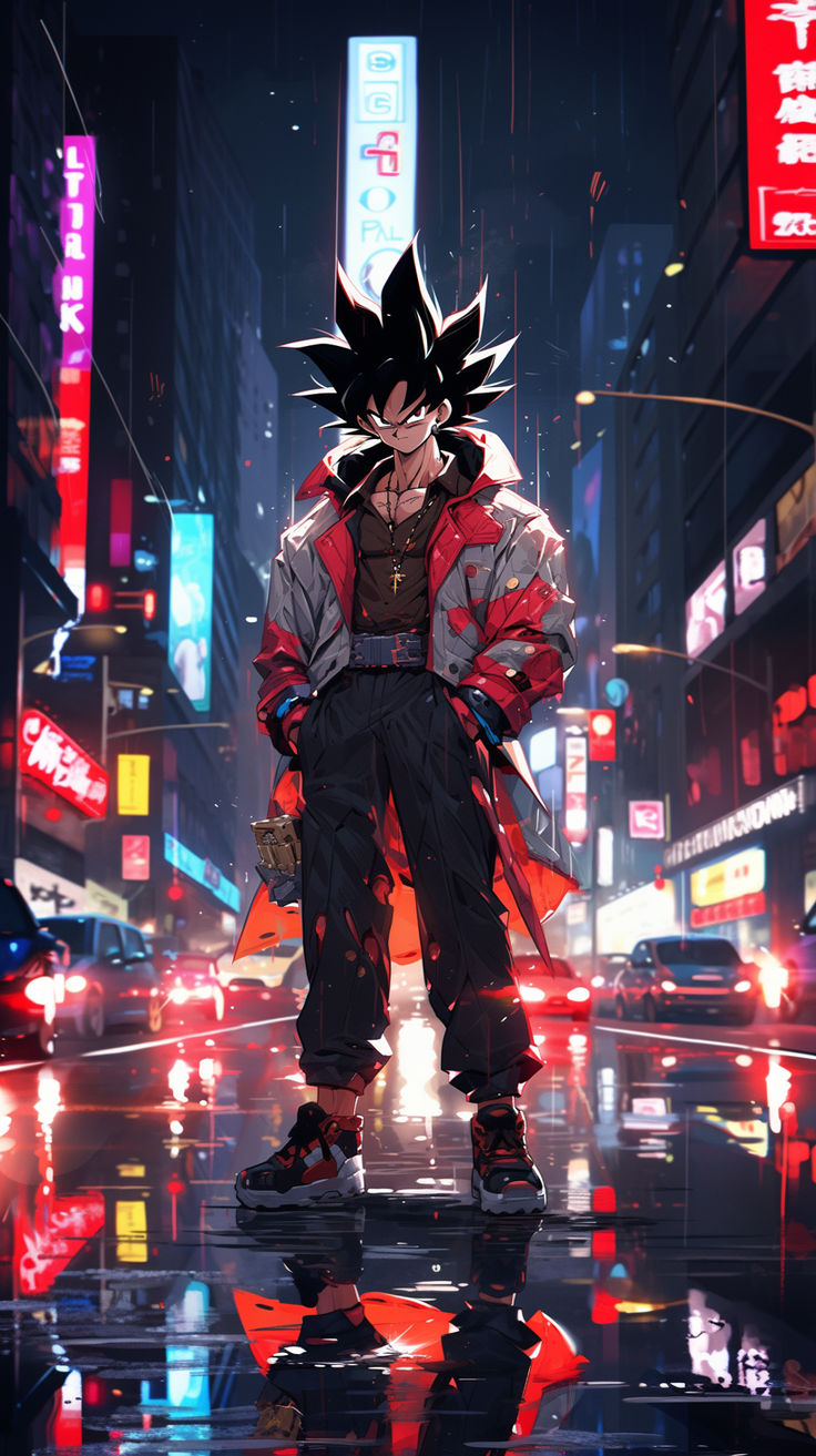 Goku cyberpunk iphone wallpaper