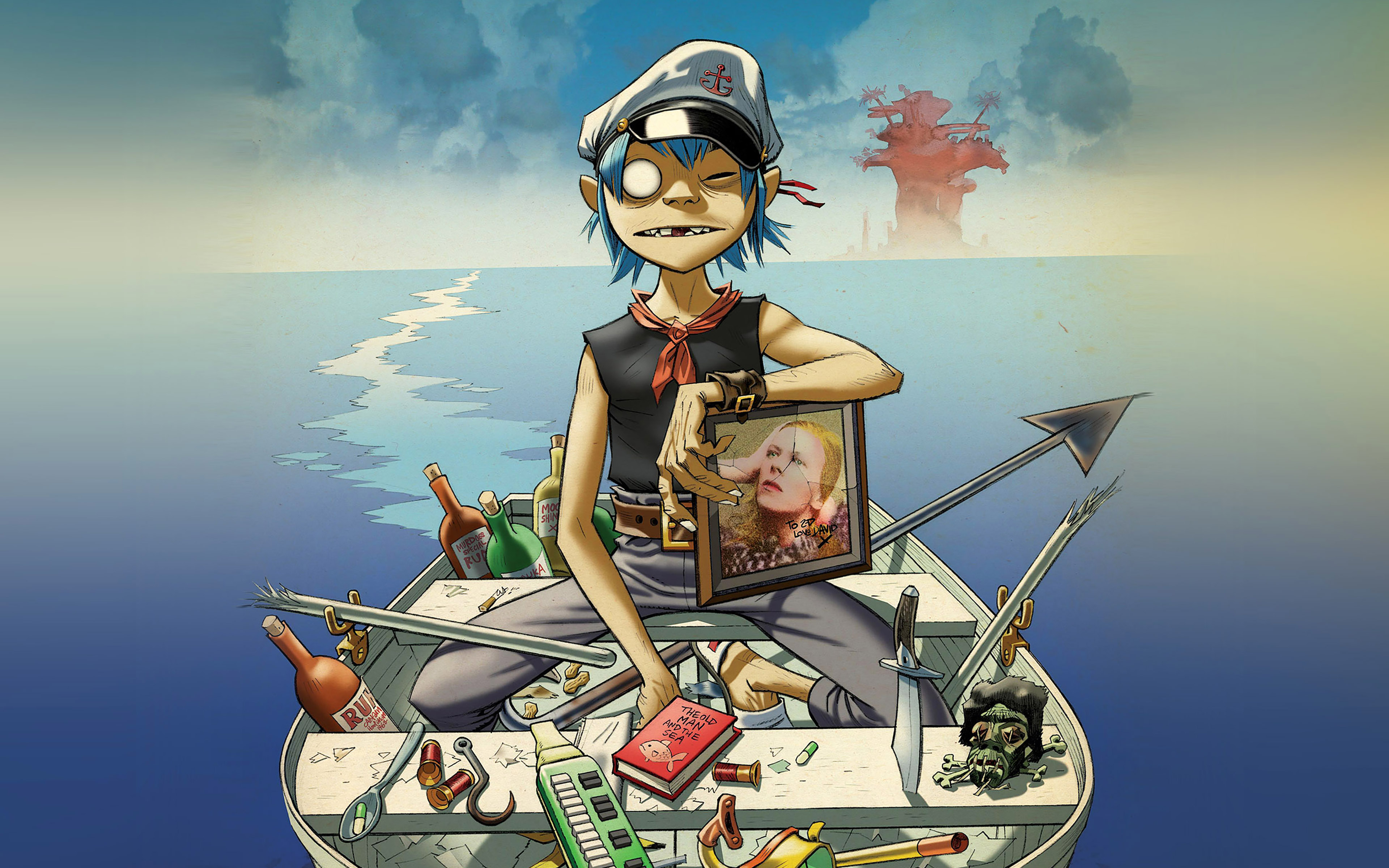 Wallpaper Gorillaz Boat Illust Music