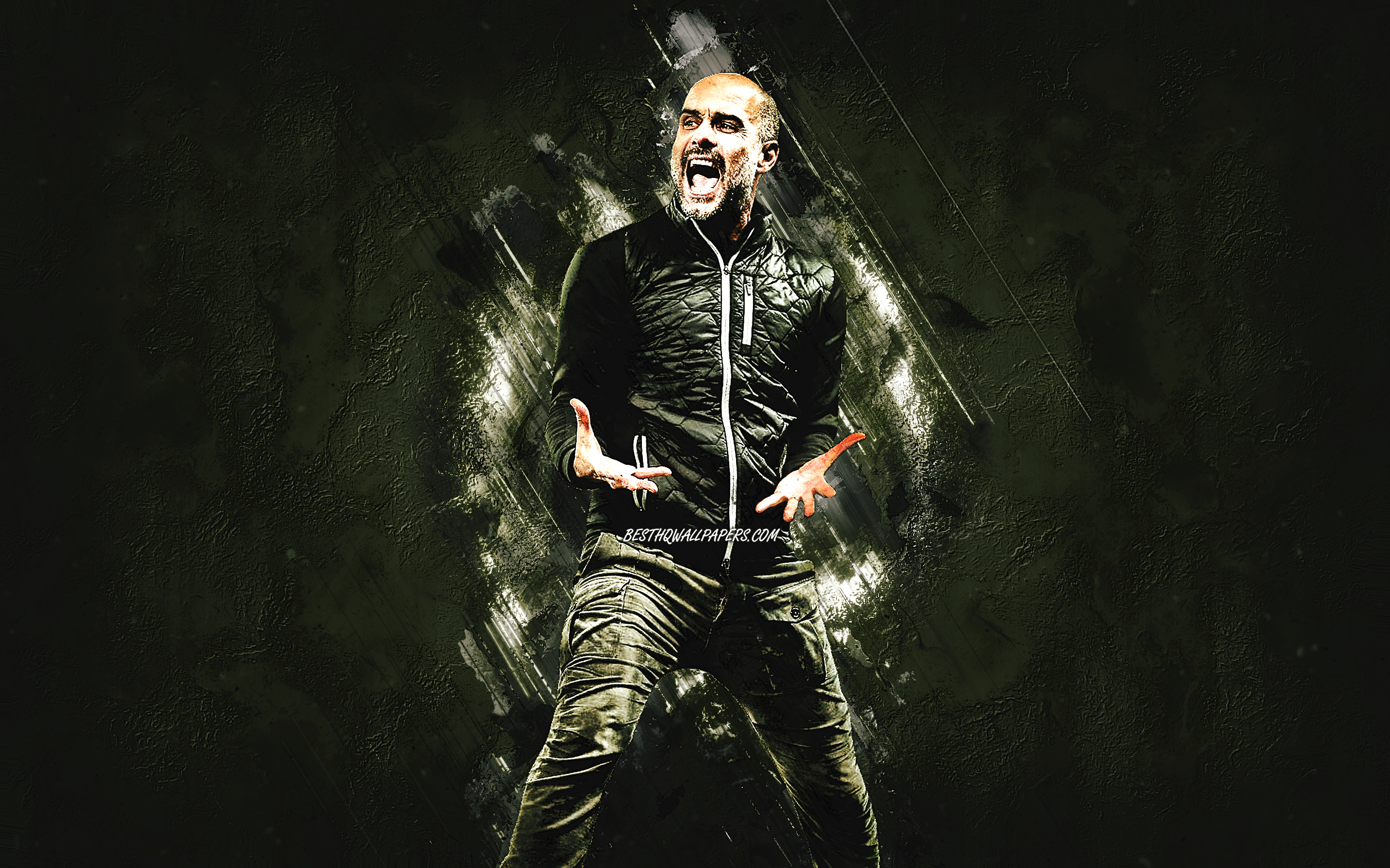 City FC coach, football, grunge art