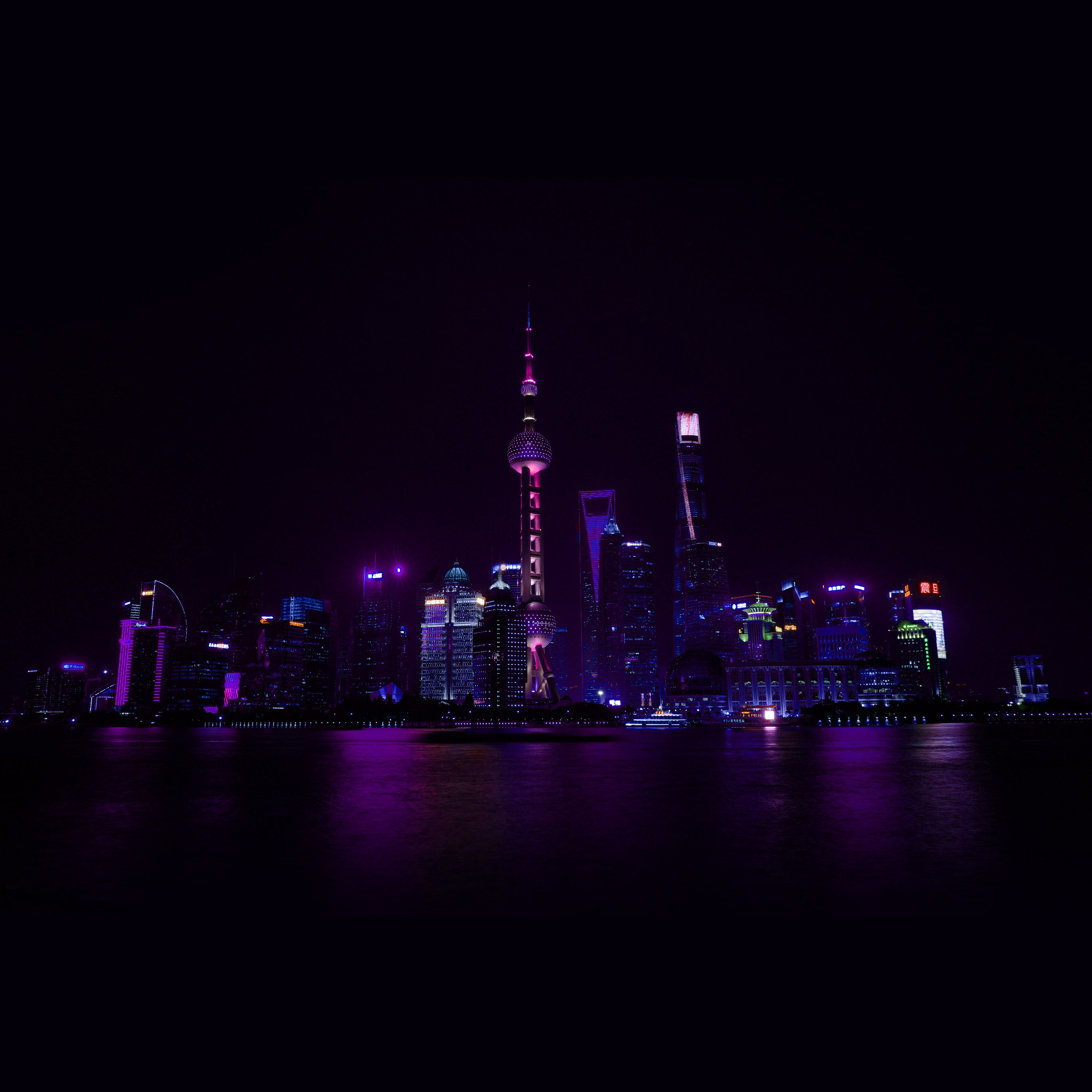 China Night City Nature Blue