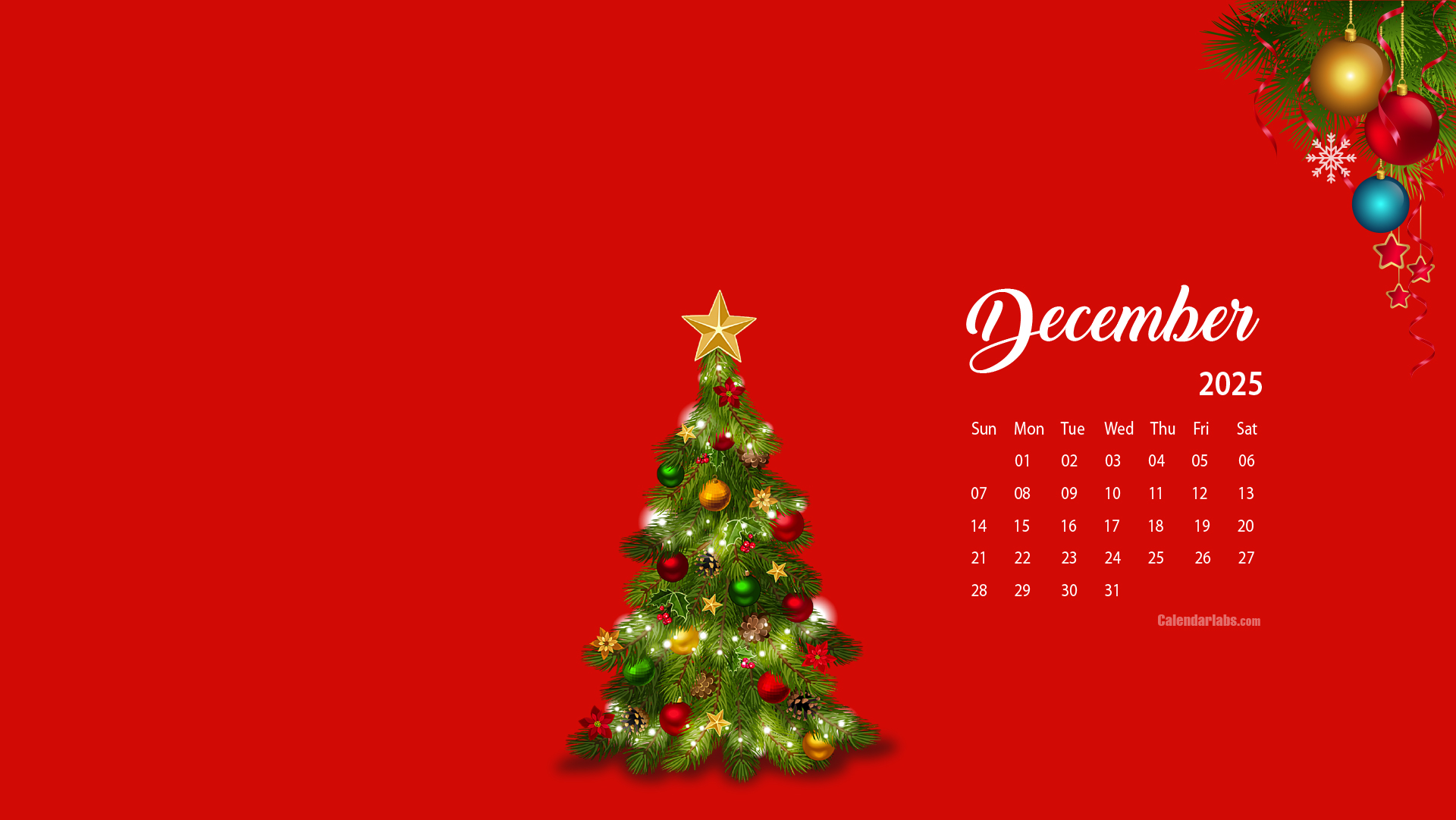 December 2025 Desktop Wallpaper Calendar