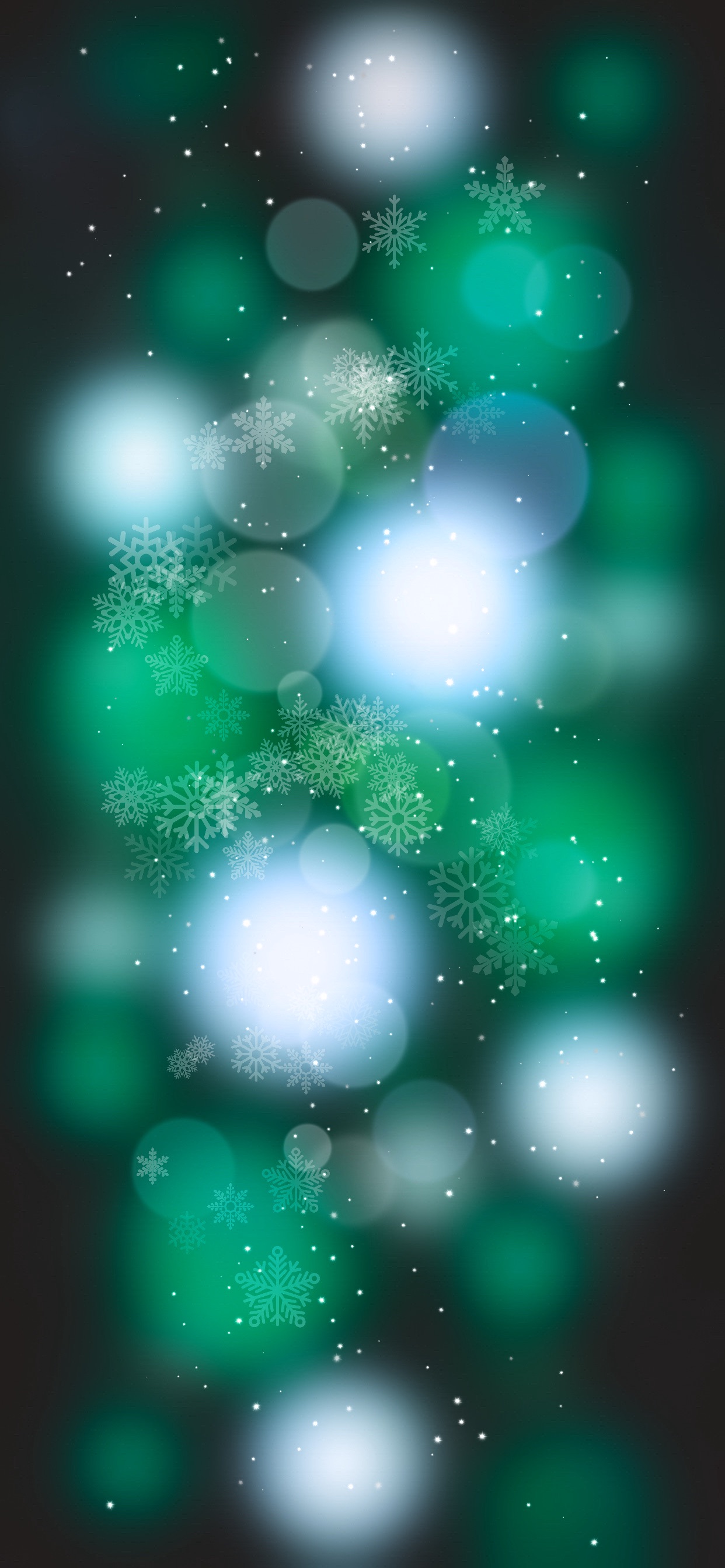 Green Glitter Snowflakes Christmas