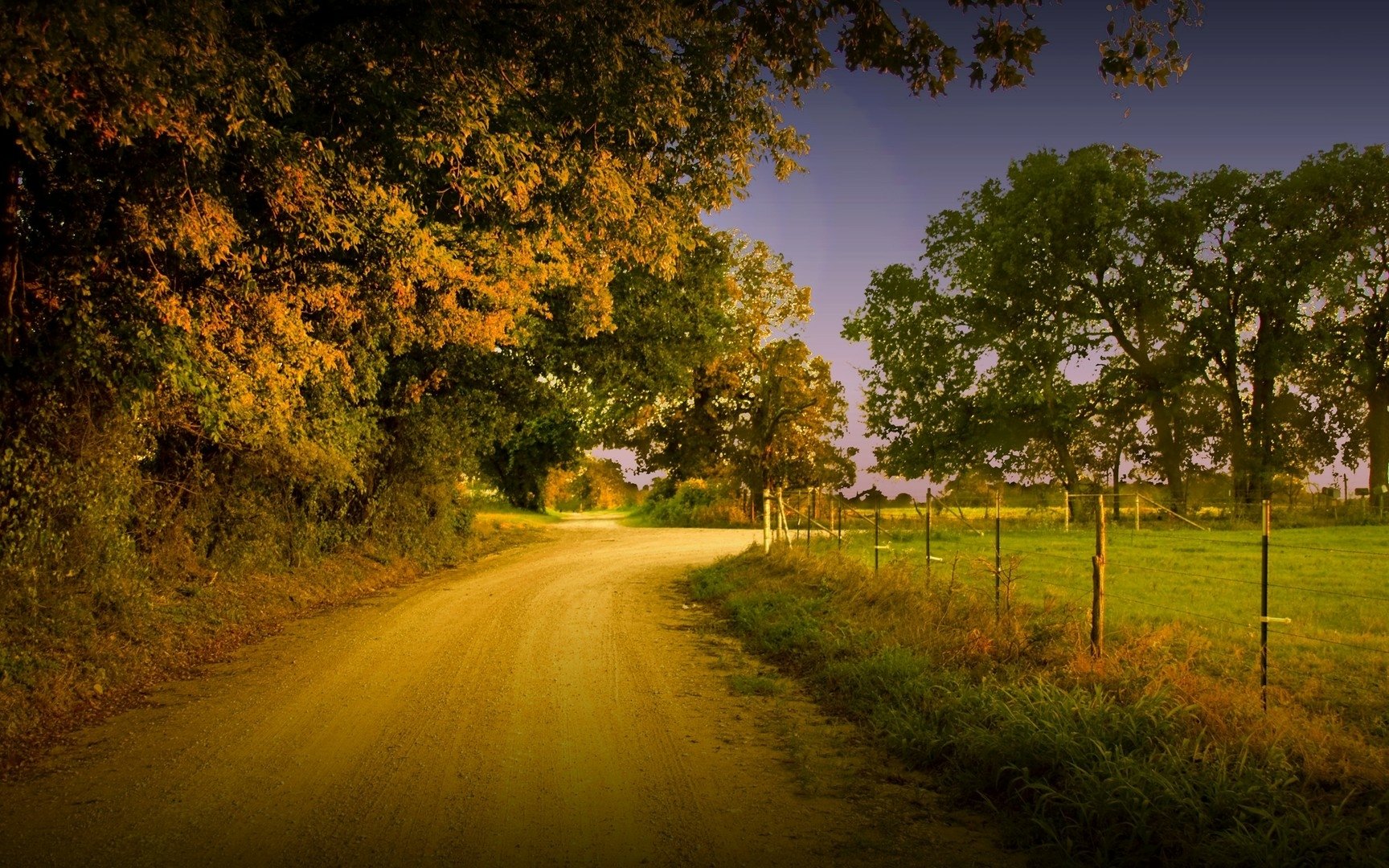 Country Road Nature Path Wallpaper