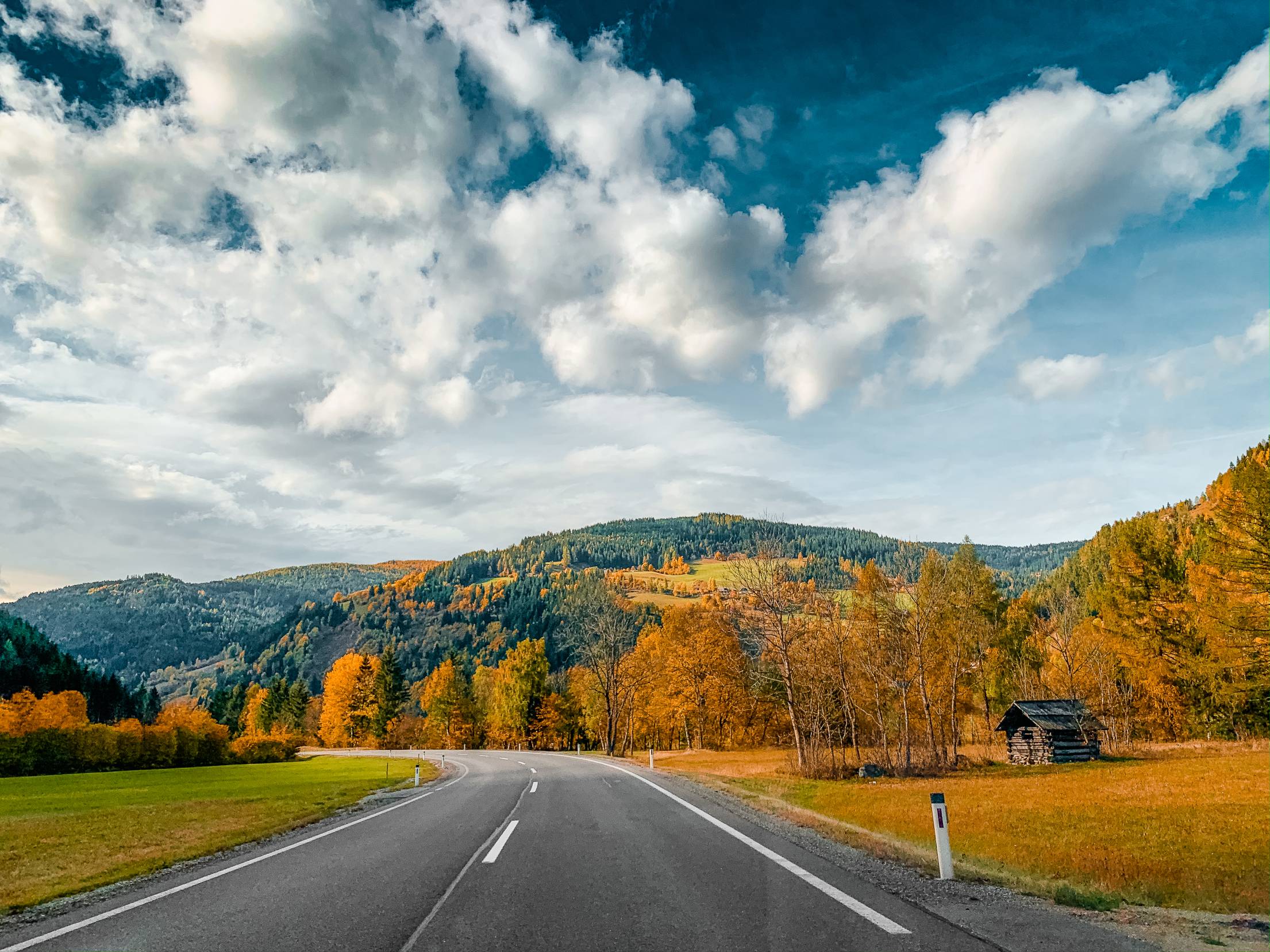 Beautiful Autumn Road in Austria. Free