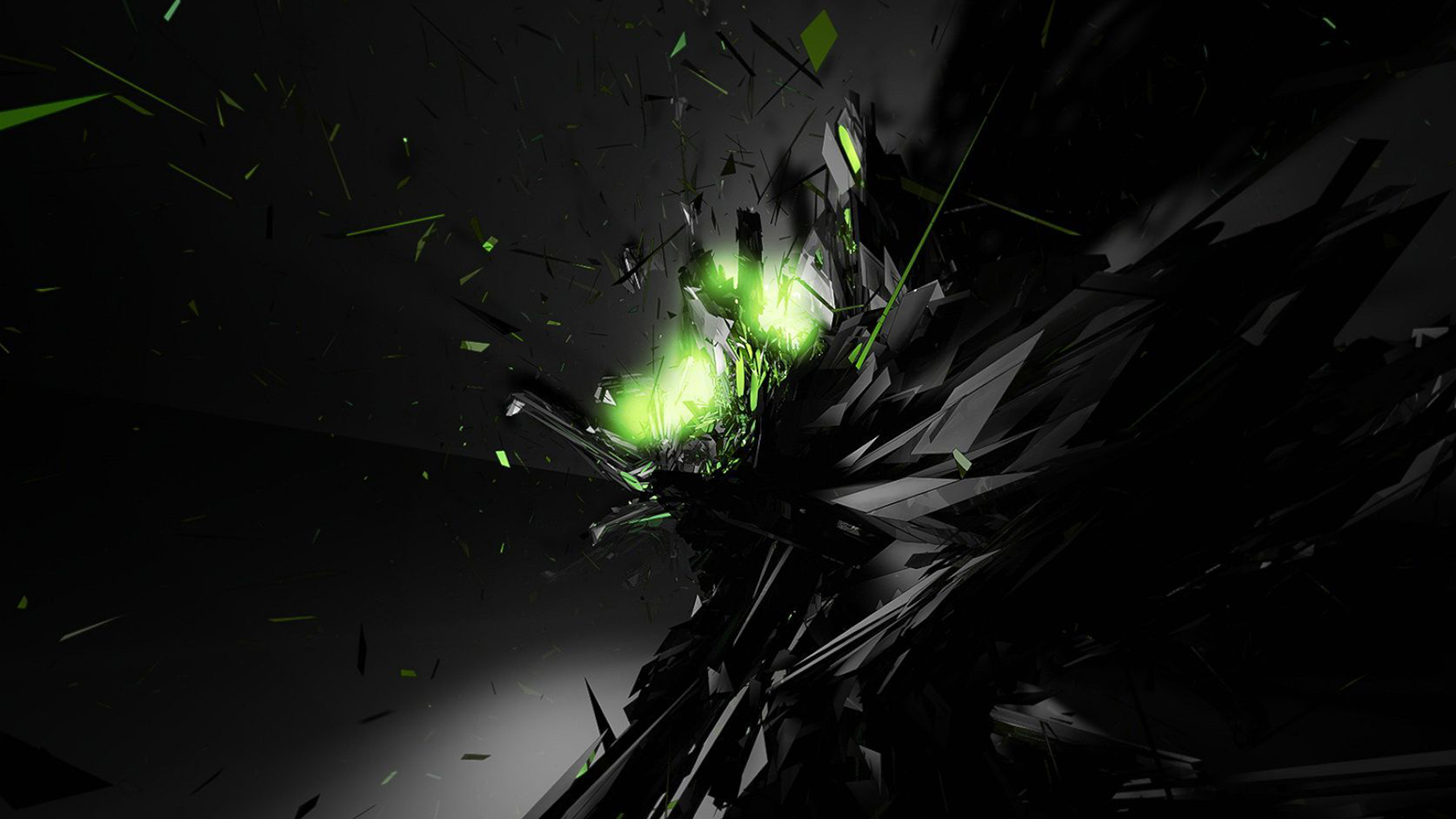 Green Shatter 2K Wallpaper x