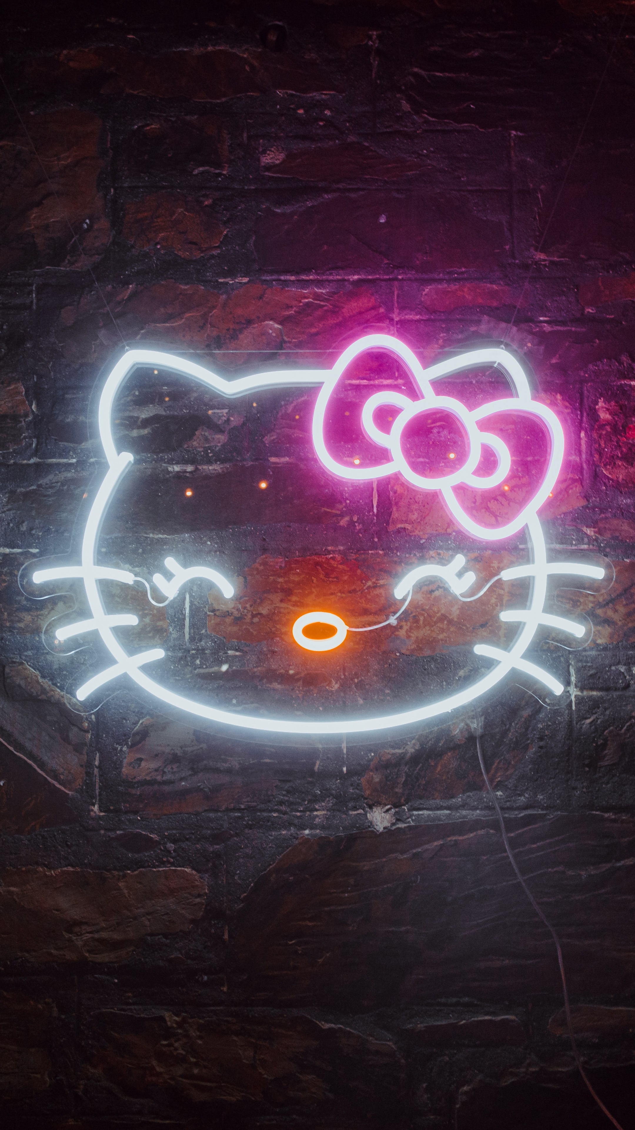 Hello Kitty Wallpaper 4K, Neon sign