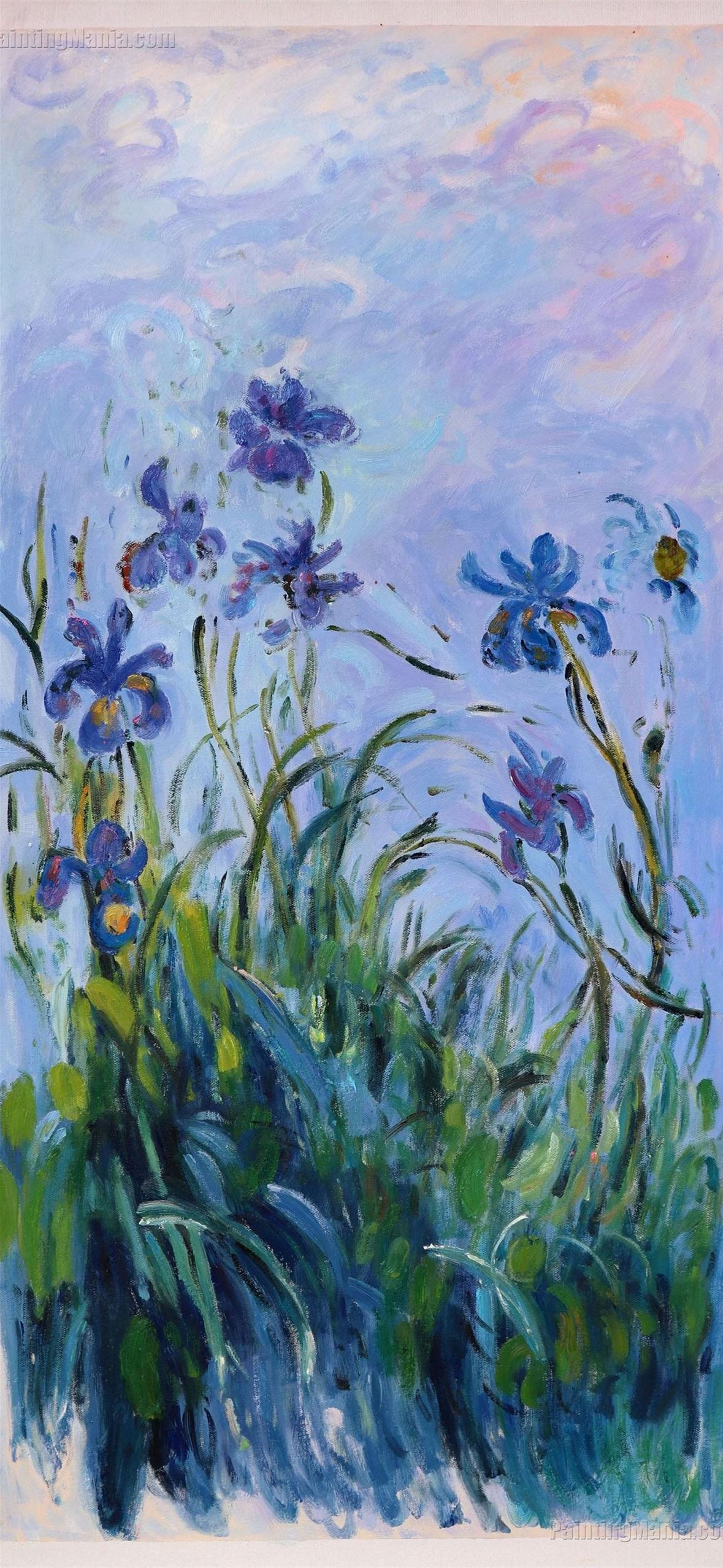 Lilac Irises Claude Monet hand painted