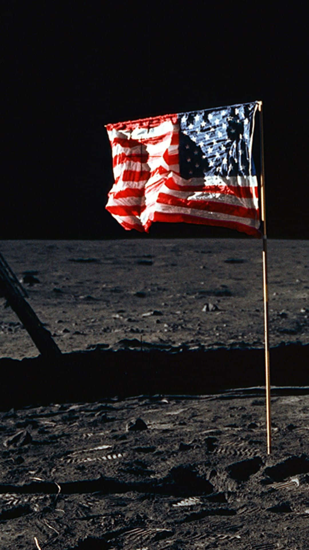 Usa iPhone Flag On The Moon Wallpaper