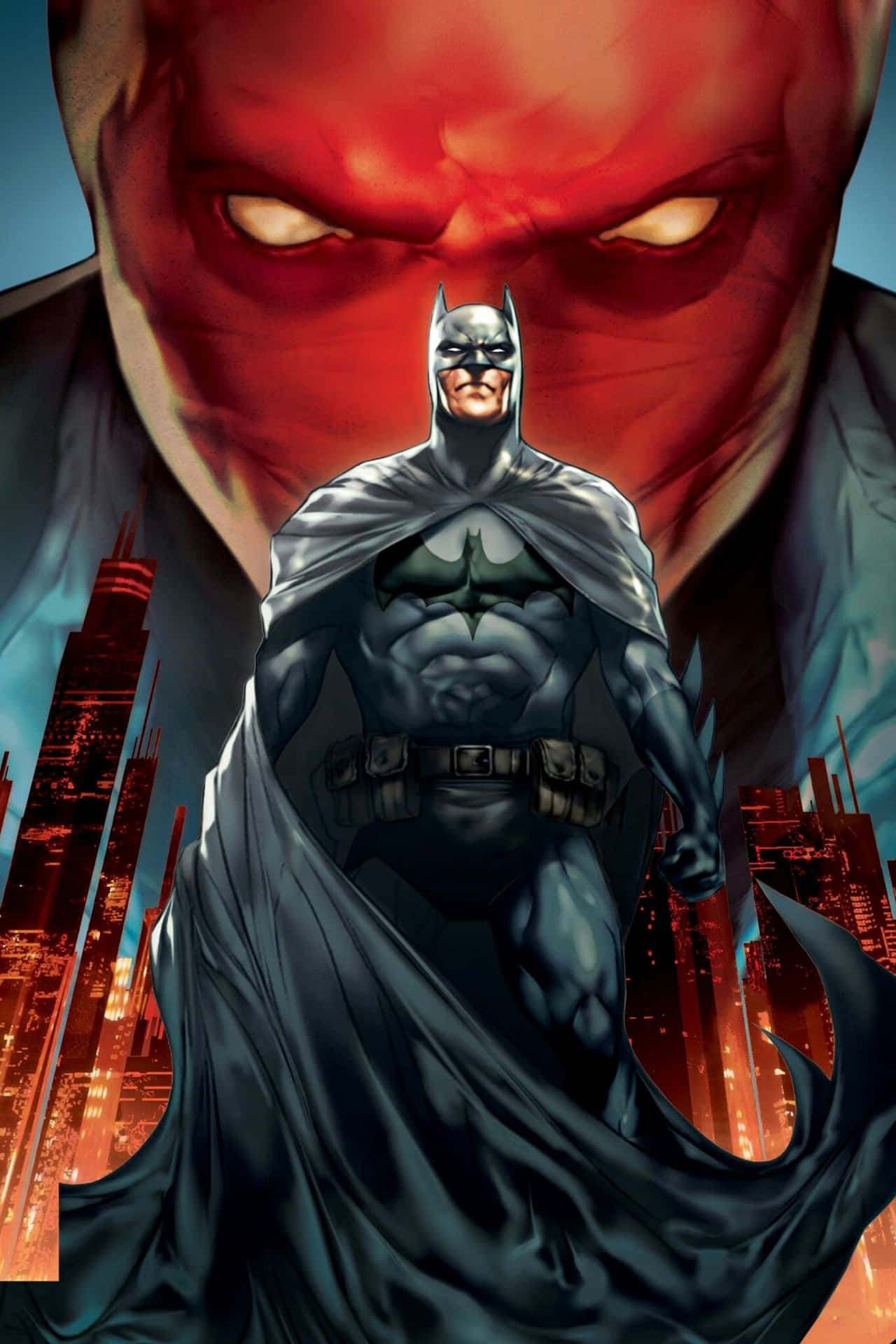 Download Caption: Batman and Red Hood Face Off Wallpaper
