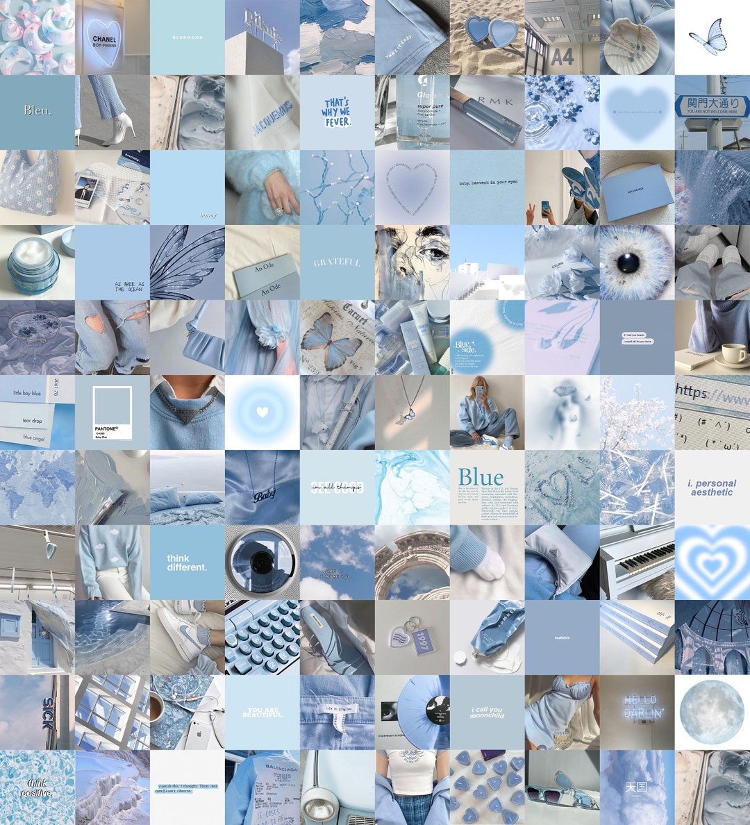 PCS Baby Blue Wall Collage Kit Soft
