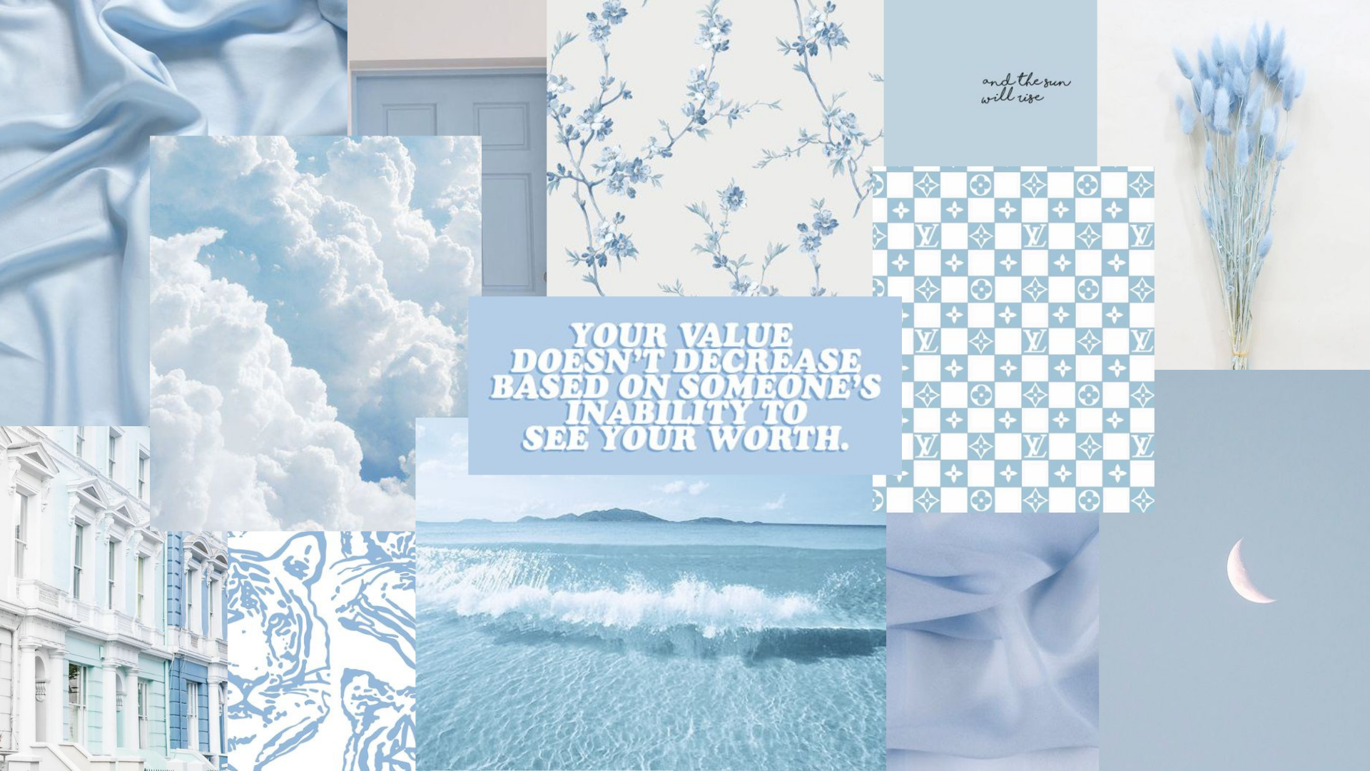 baby blue collage