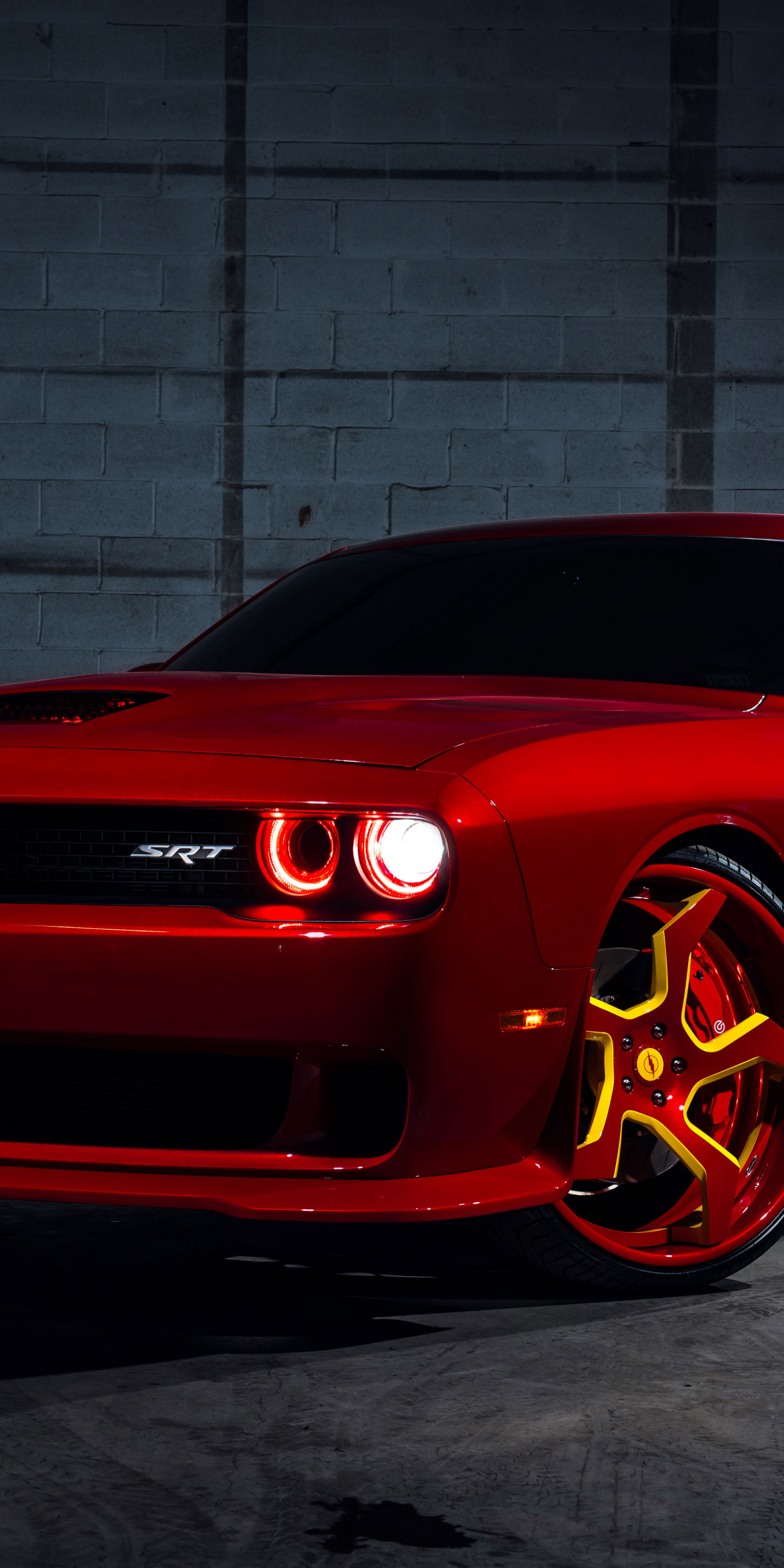 Download wallpaper 1440x2880 red, dodge