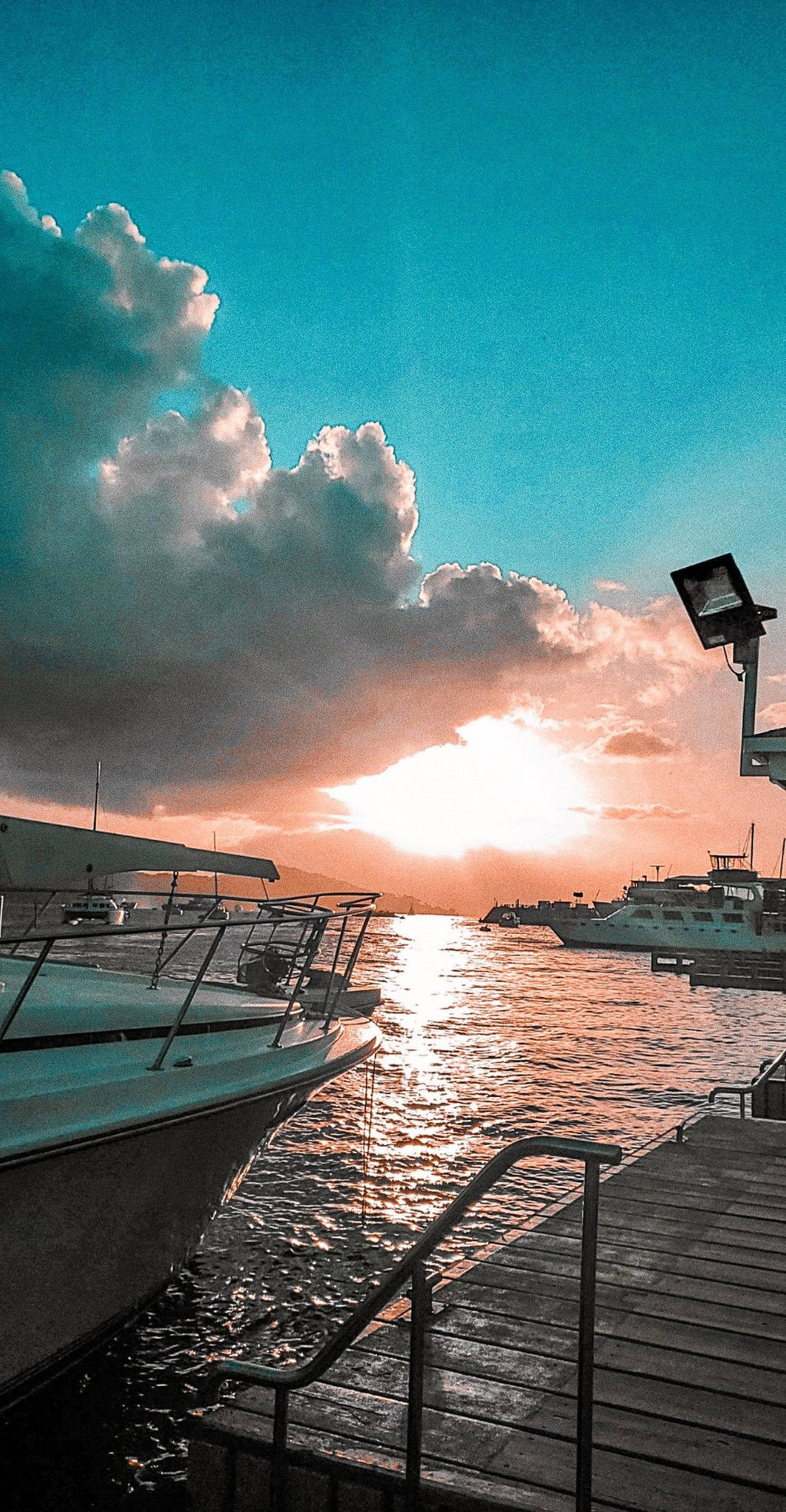 Yacht Dock Summer iPhone Wallpaper