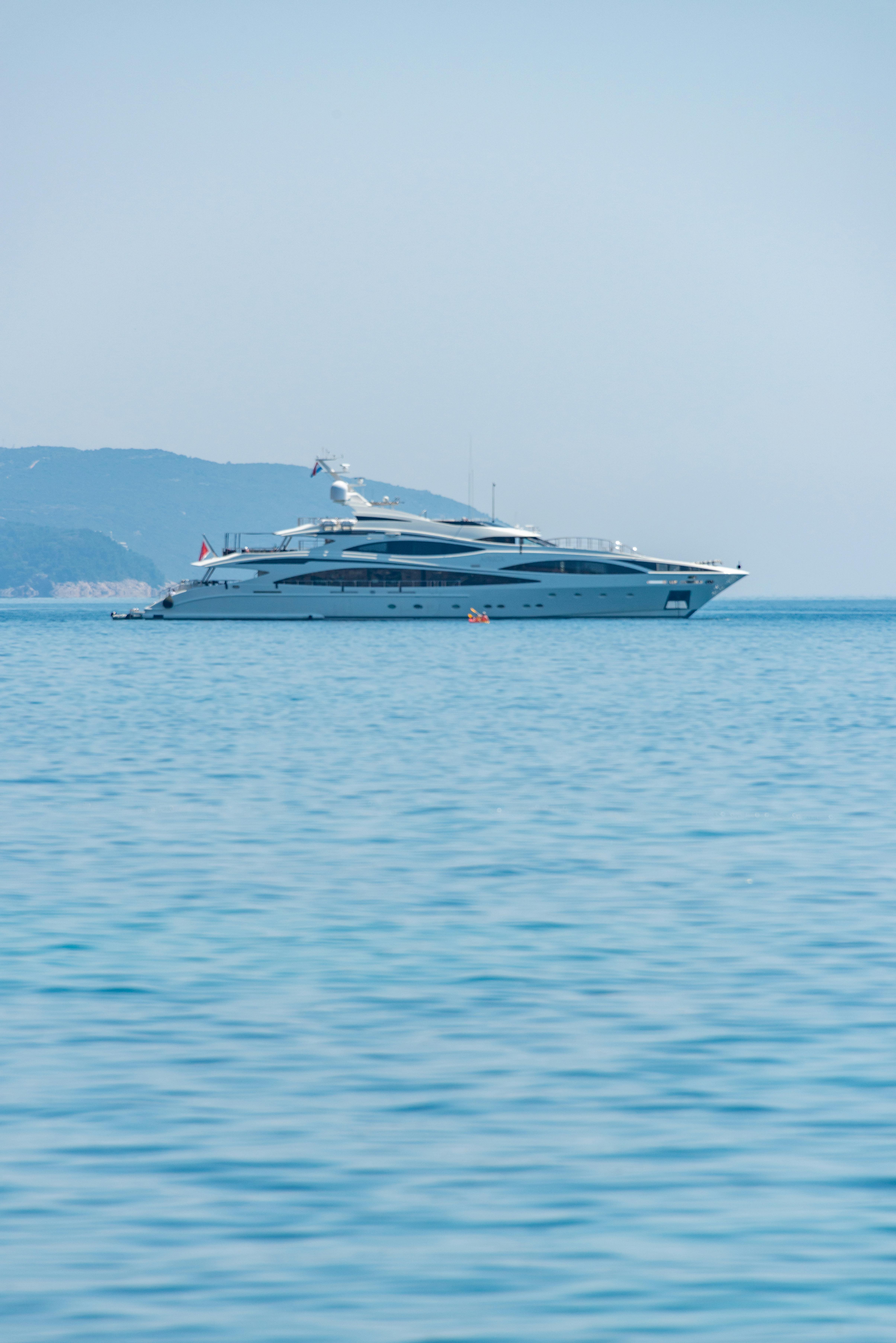 Motor Yacht under Clear Sky · Free