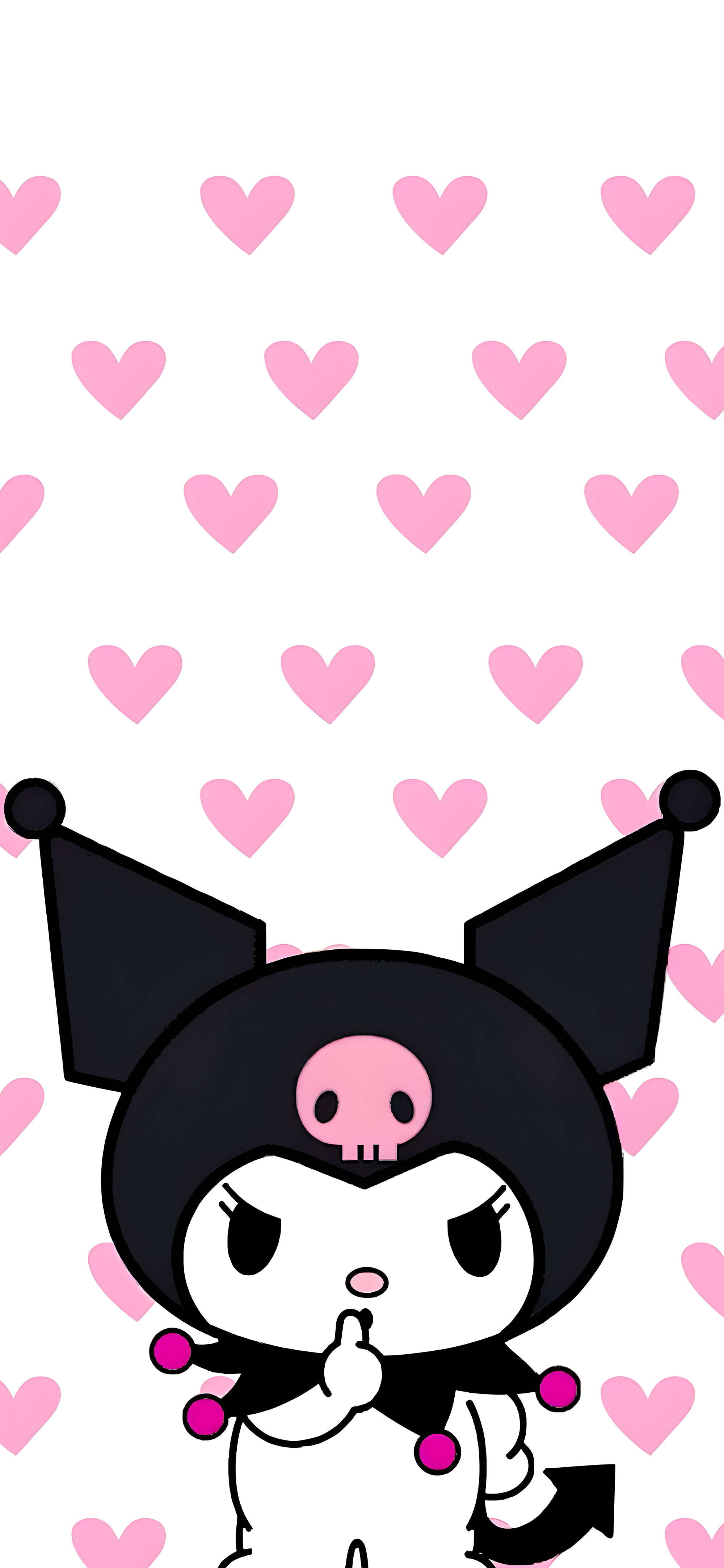 Kuromi Pink Hearts Wallpaper
