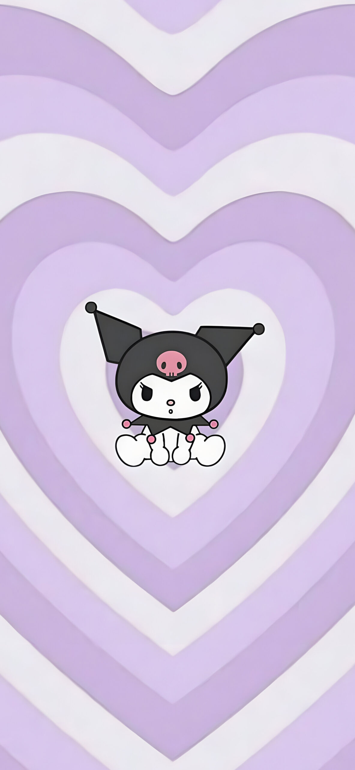 Kuromi Heart Pattern Wallpaper