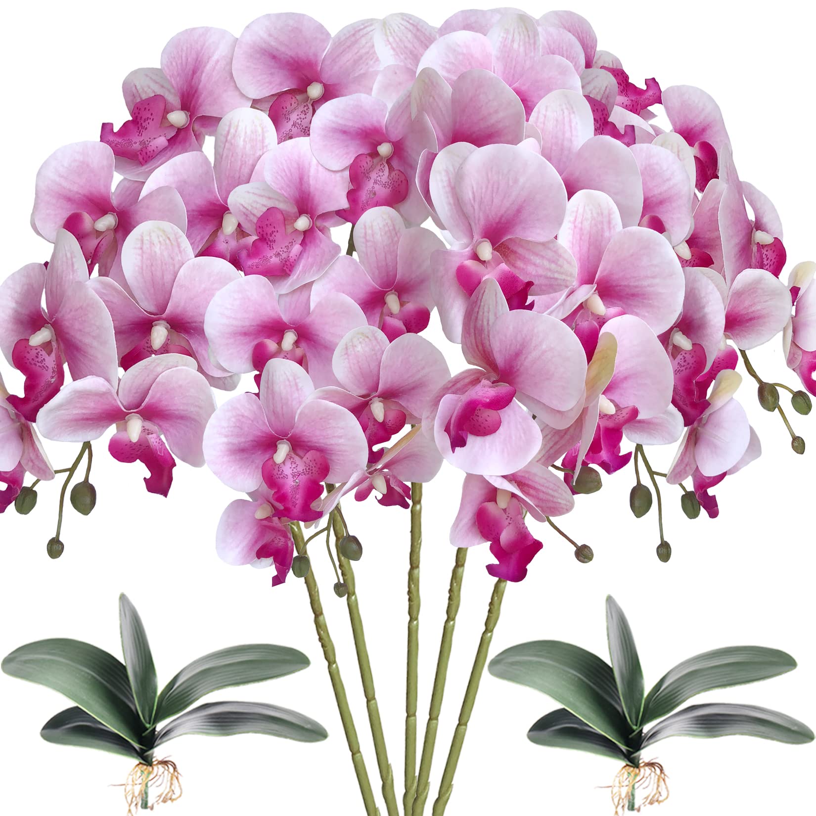 HinyoCo 5 Pcs Artificial Orchid Flowers