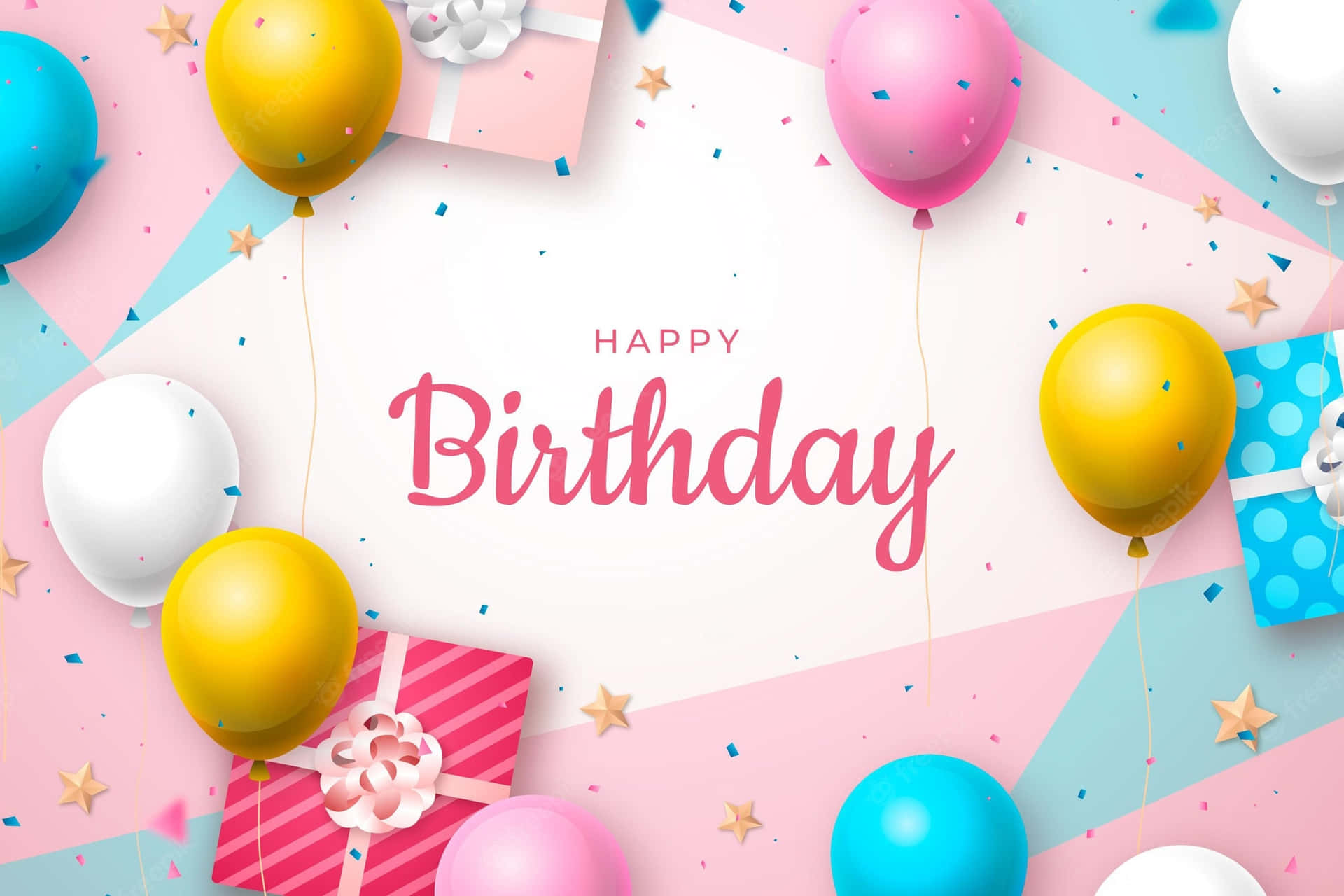 Birthday With Silky Pink Wallpaper