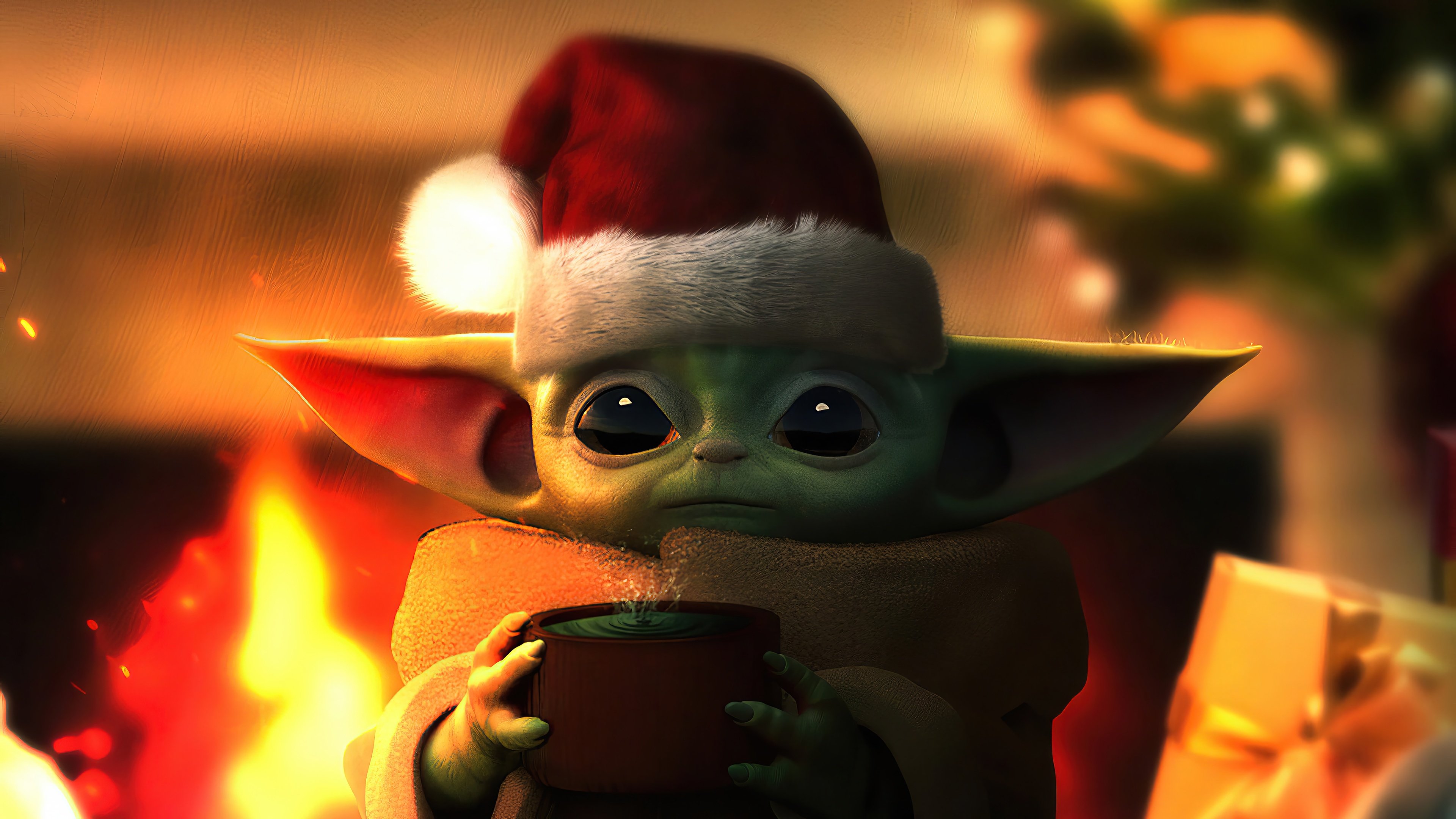 Christmas Baby Yoda Star Wars Wallpaper