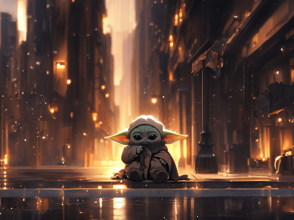 Wallpaper cute baby yoda, art desktop