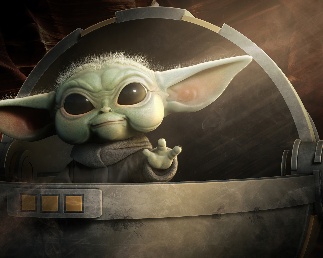 Baby Yoda Saying Hi 5k