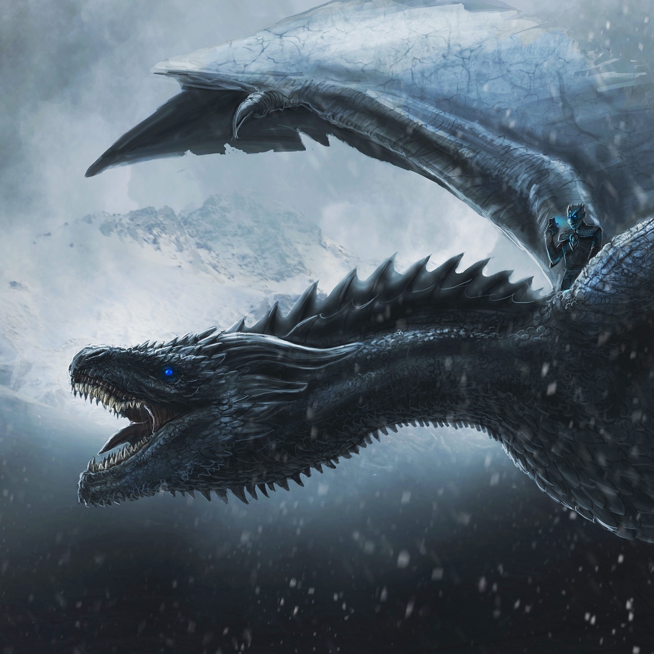 Night King Wallpaper 4K, Dragon, Game