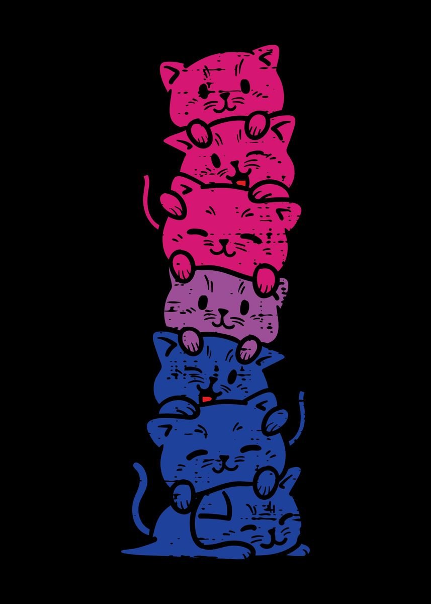 Cat Stack Bisexual Pride' Poster