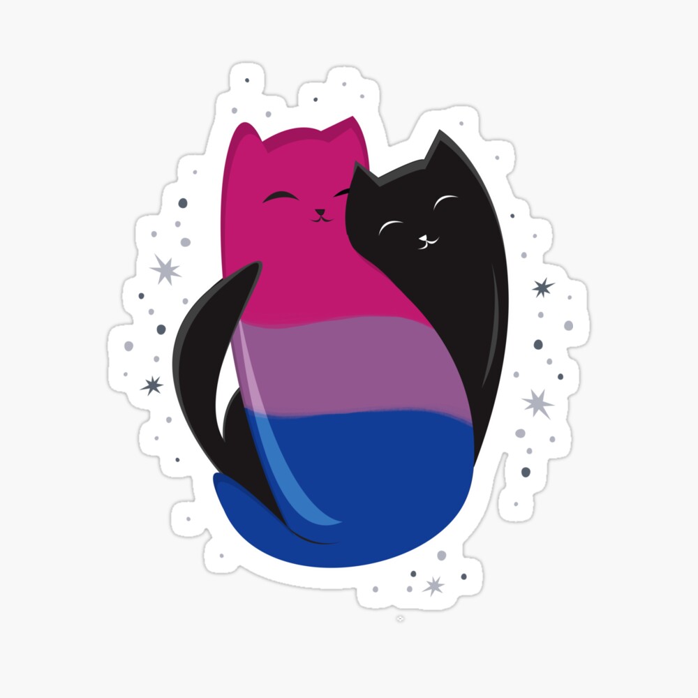 Bisexual Cat LGBT Pride Flag Poster