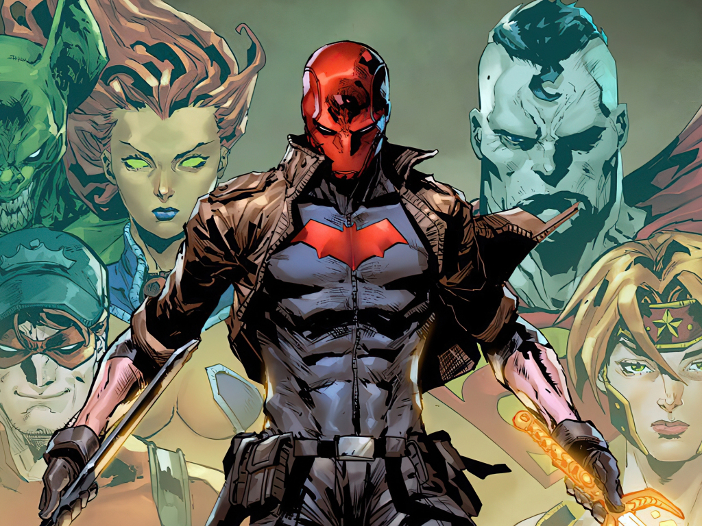 red hood, comic art, dc comics